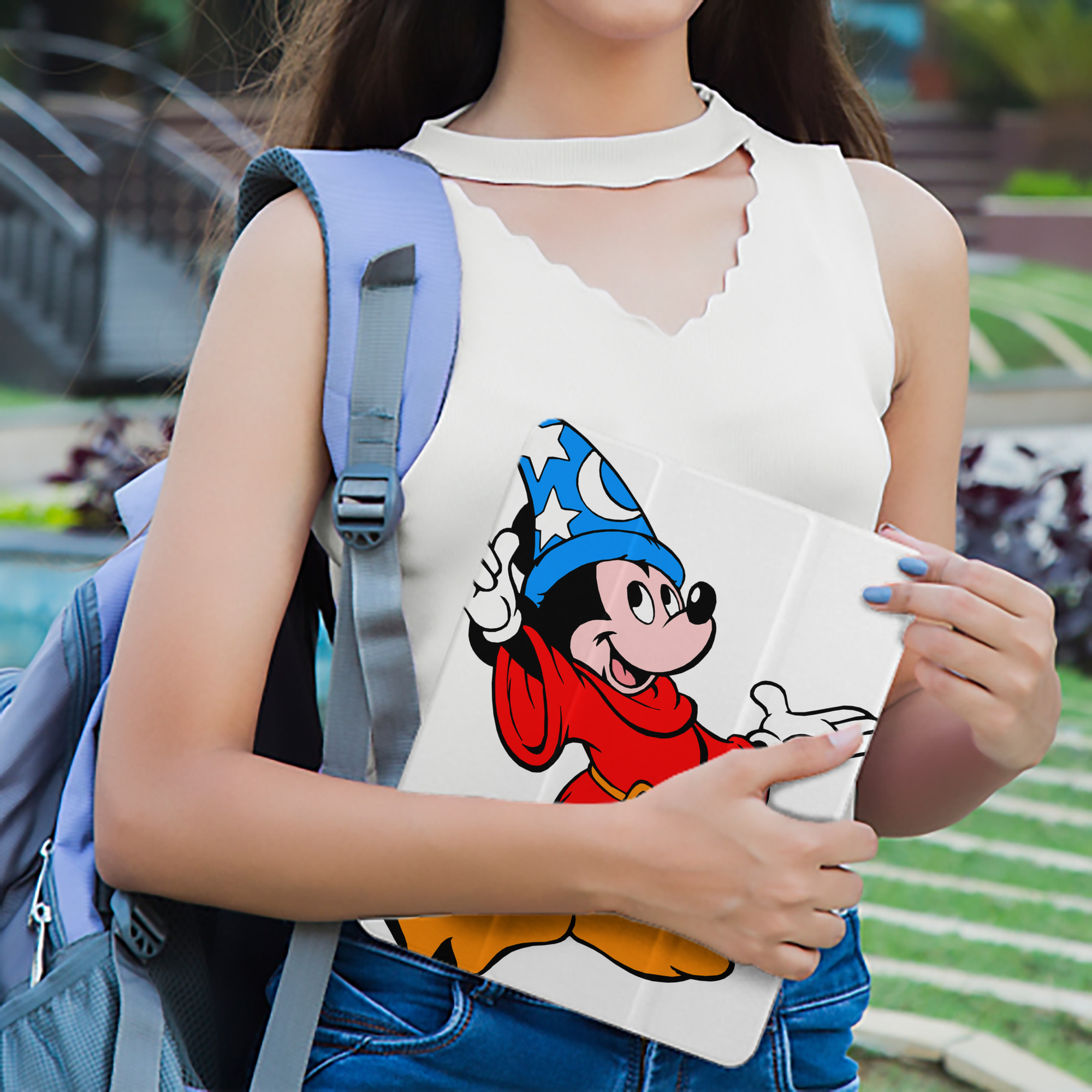 ミッキーマウス Mickey Mouse IPad ケース ペン収納付き 三つ折りスタンド PUレザー×シリコン 対応機種9.5/10.5/10.9インチ
