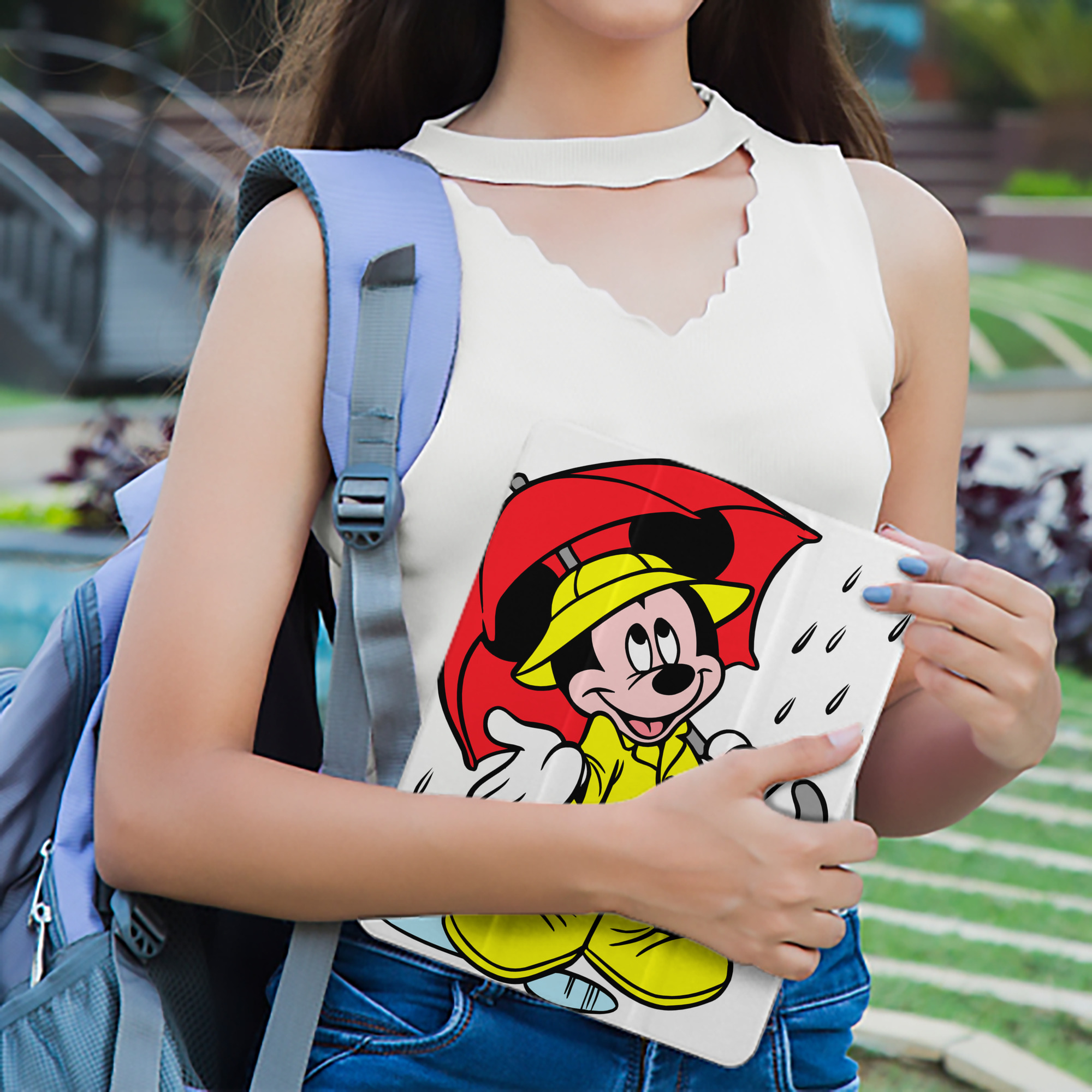 ミッキーマウス Mickey Mouse IPad ケース ペン収納付き 三つ折りスタンド PUレザー×シリコン 対応機種9.5/10.5/10.9インチ