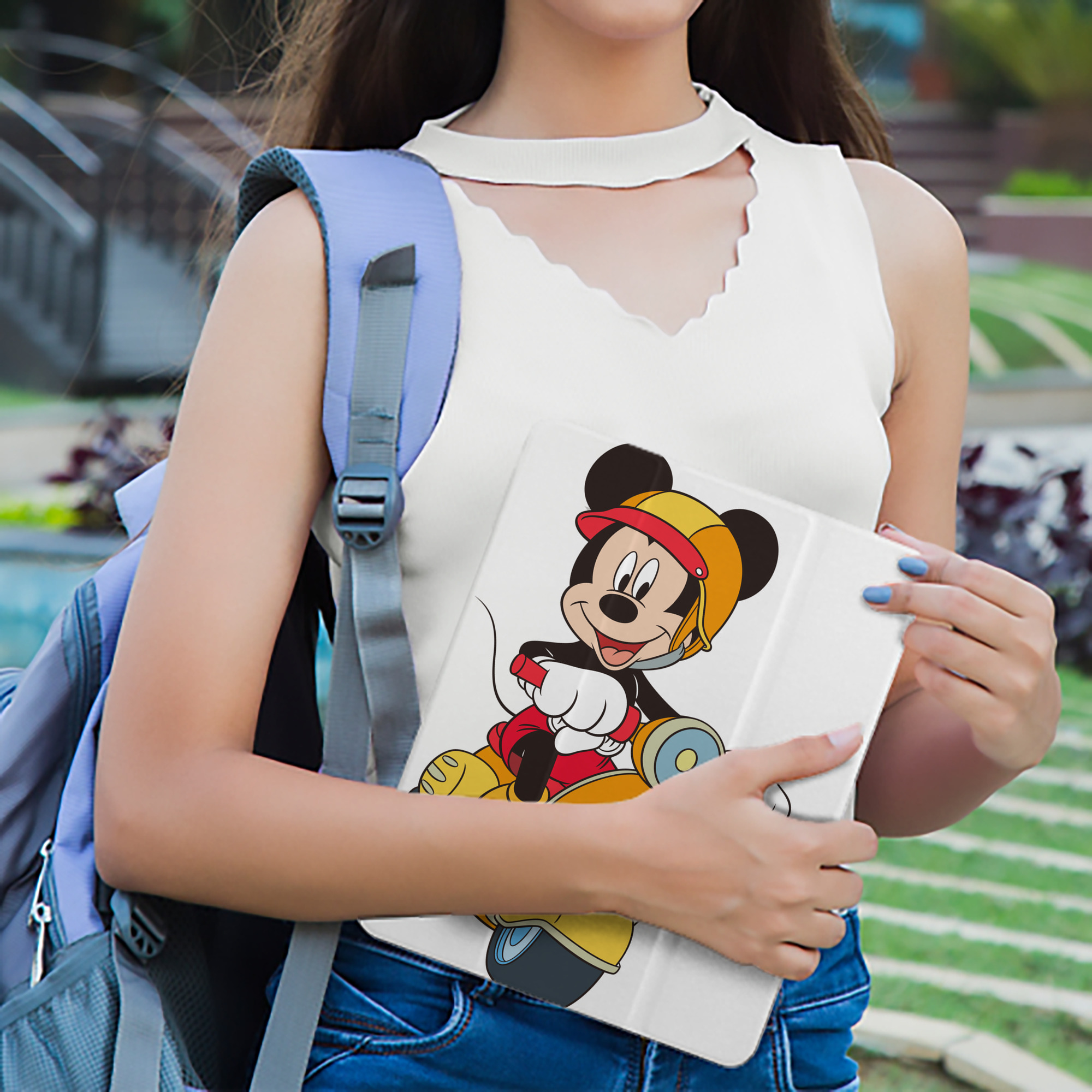 ミッキーマウス Mickey Mouse IPad ケース ペン収納付き 三つ折りスタンド PUレザー×シリコン 対応機種9.5/10.5/10.9インチ