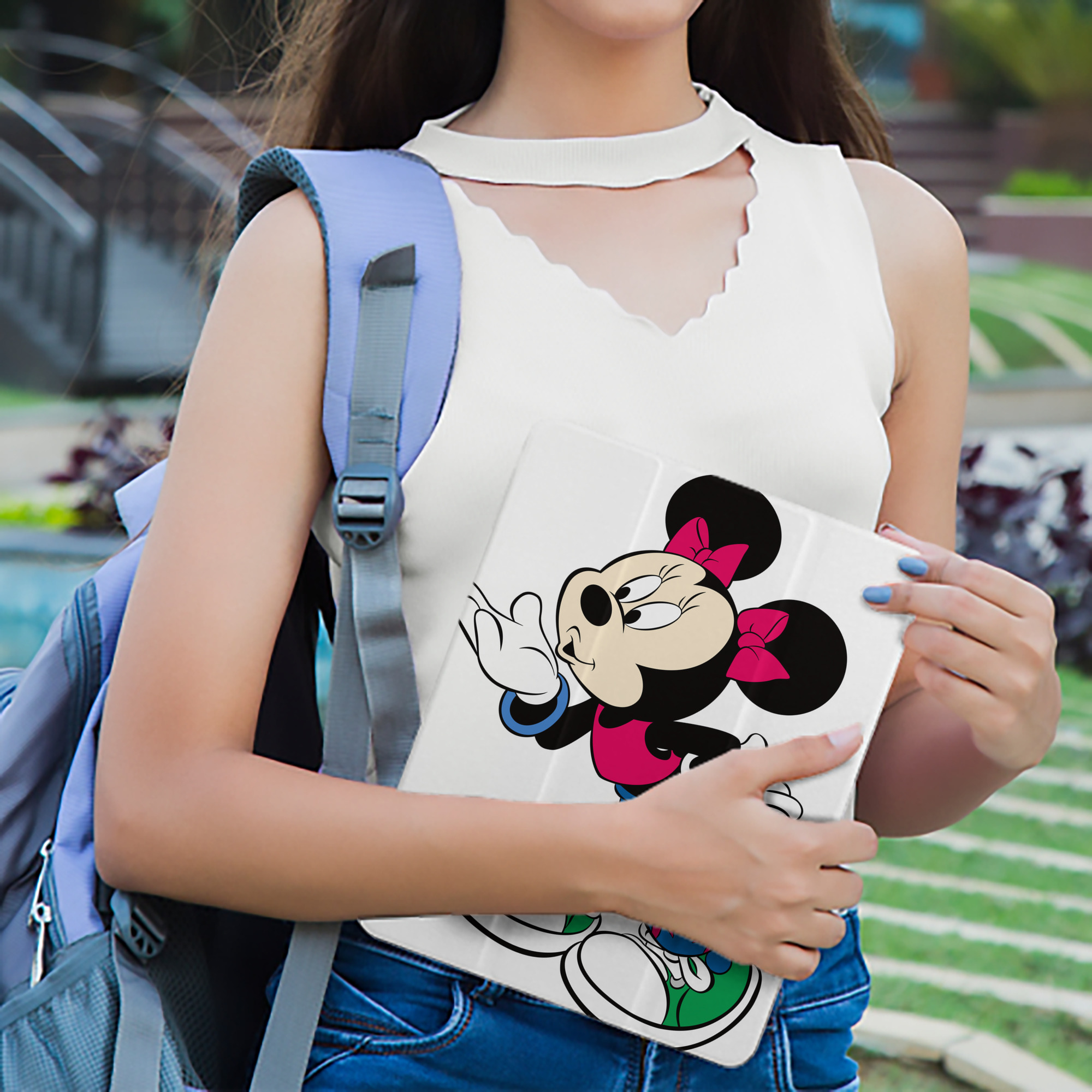 ミッキーマウス Mickey Mouse IPad ケース ペン収納付き 三つ折りスタンド PUレザー×シリコン 対応機種9.5/10.5/10.9インチ