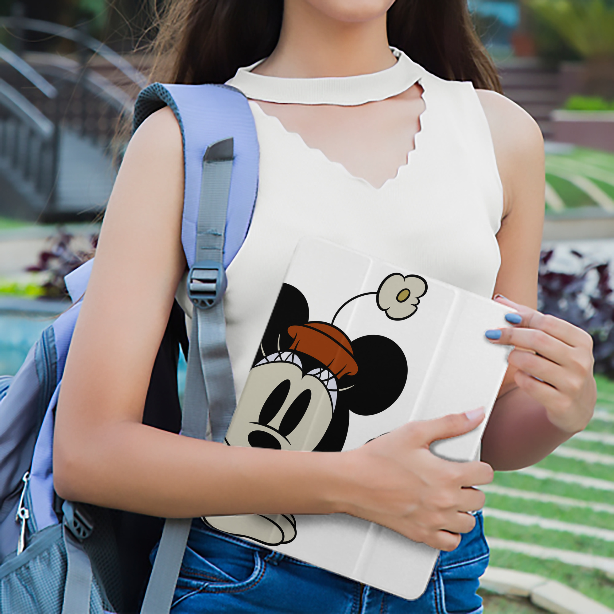 ミッキーマウス Mickey Mouse IPad ケース ペン収納付き 三つ折りスタンド PUレザー×シリコン 対応機種9.5/10.5/10.9インチ
