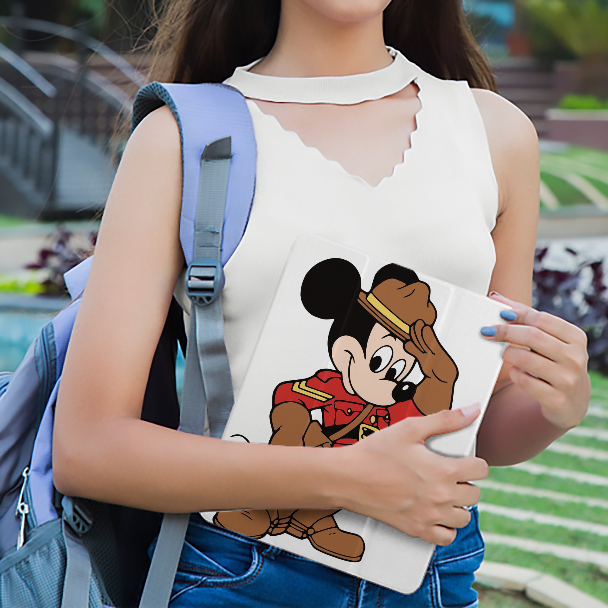 ミッキーマウス Mickey Mouse IPad ケース ペン収納付き 三つ折りスタンド PUレザー×シリコン 対応機種9.5/10.5/10.9インチ