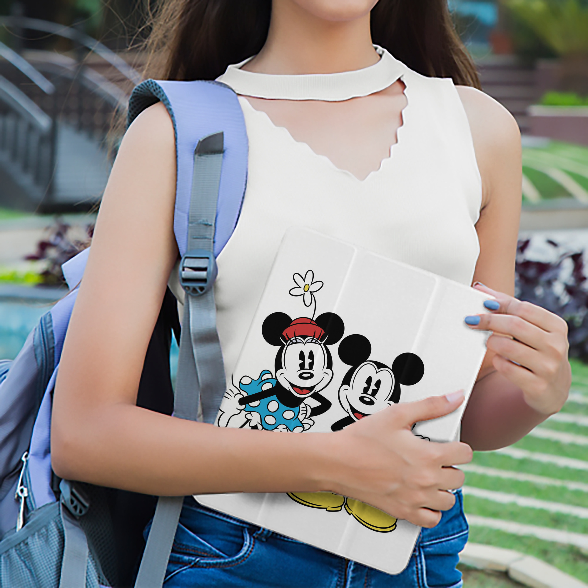 ミッキーマウス Mickey Mouse IPad ケース ペン収納付き 三つ折りスタンド PUレザー×シリコン 対応機種9.5/10.5/10.9インチ