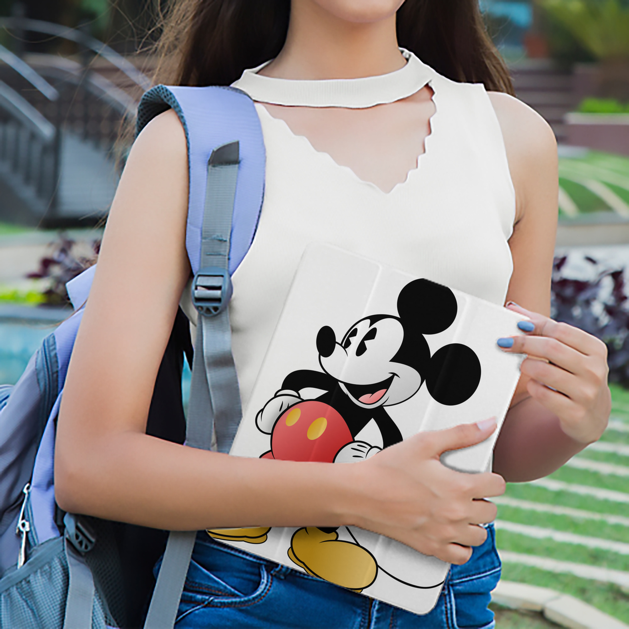 ミッキーマウス Mickey Mouse IPad ケース ペン収納付き 三つ折りスタンド PUレザー×シリコン 対応機種9.5/10.5/10.9インチ