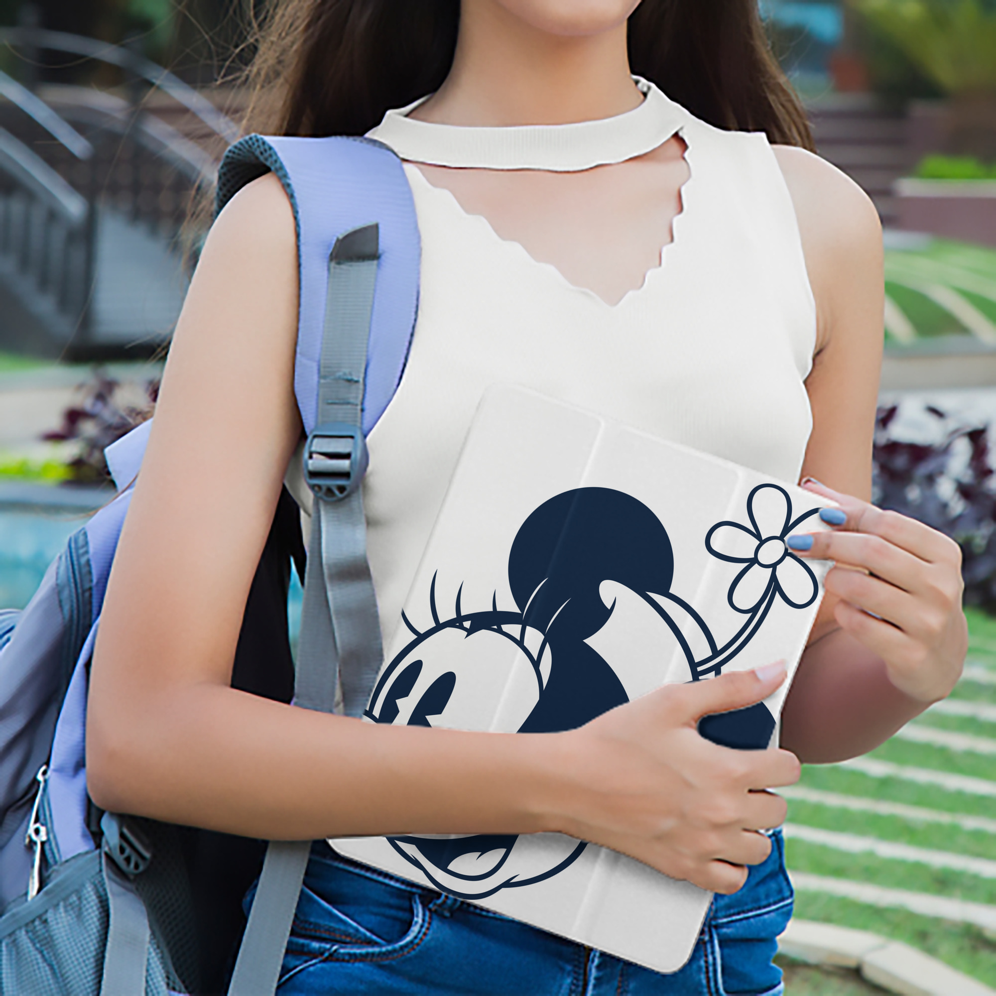 ミッキーマウス Mickey Mouse IPad ケース ペン収納付き 三つ折りスタンド PUレザー×シリコン 対応機種9.5/10.5/10.9インチ