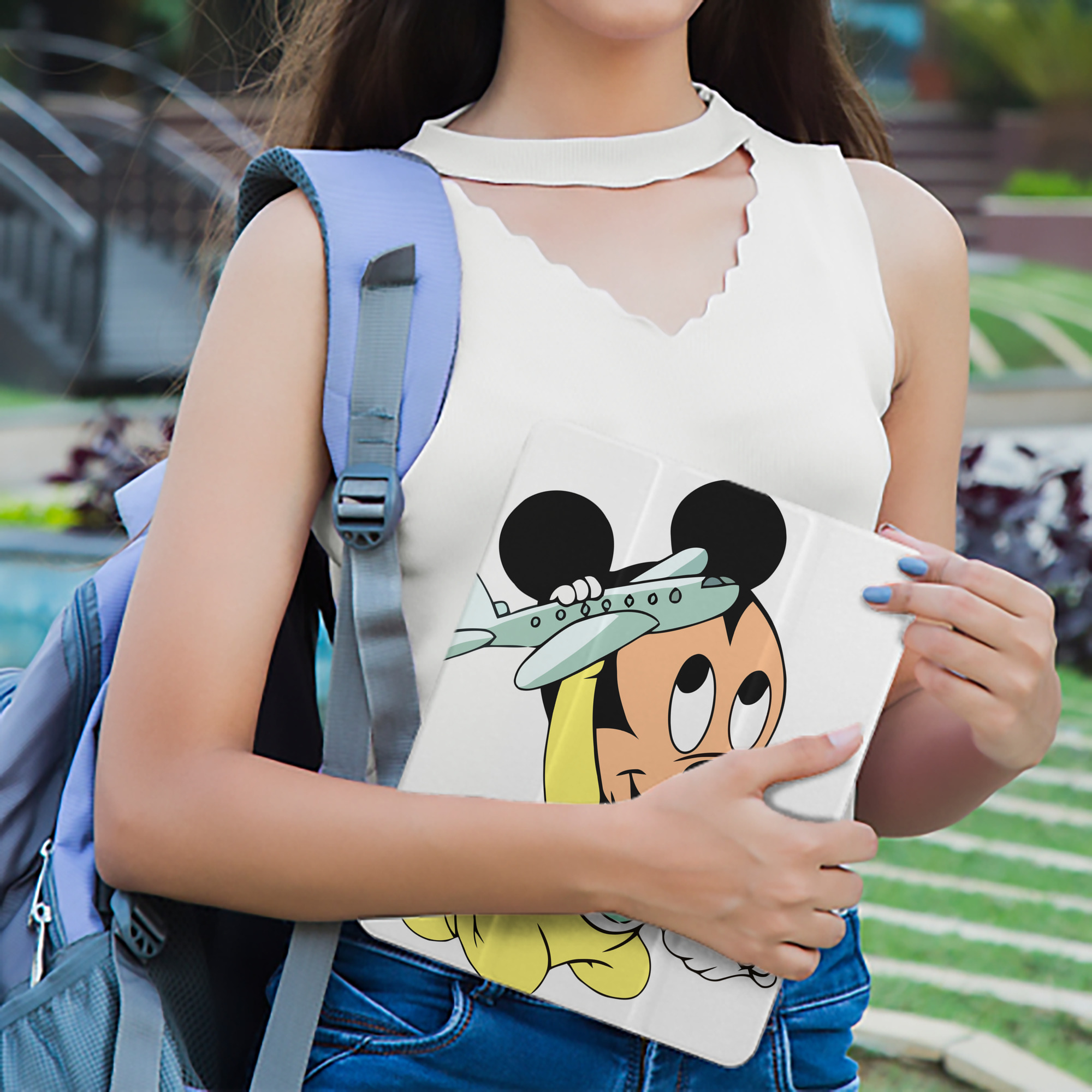 ミッキーマウス Mickey Mouse IPad ケース ペン収納付き 三つ折りスタンド PUレザー×シリコン 対応機種9.5/10.5/10.9インチ