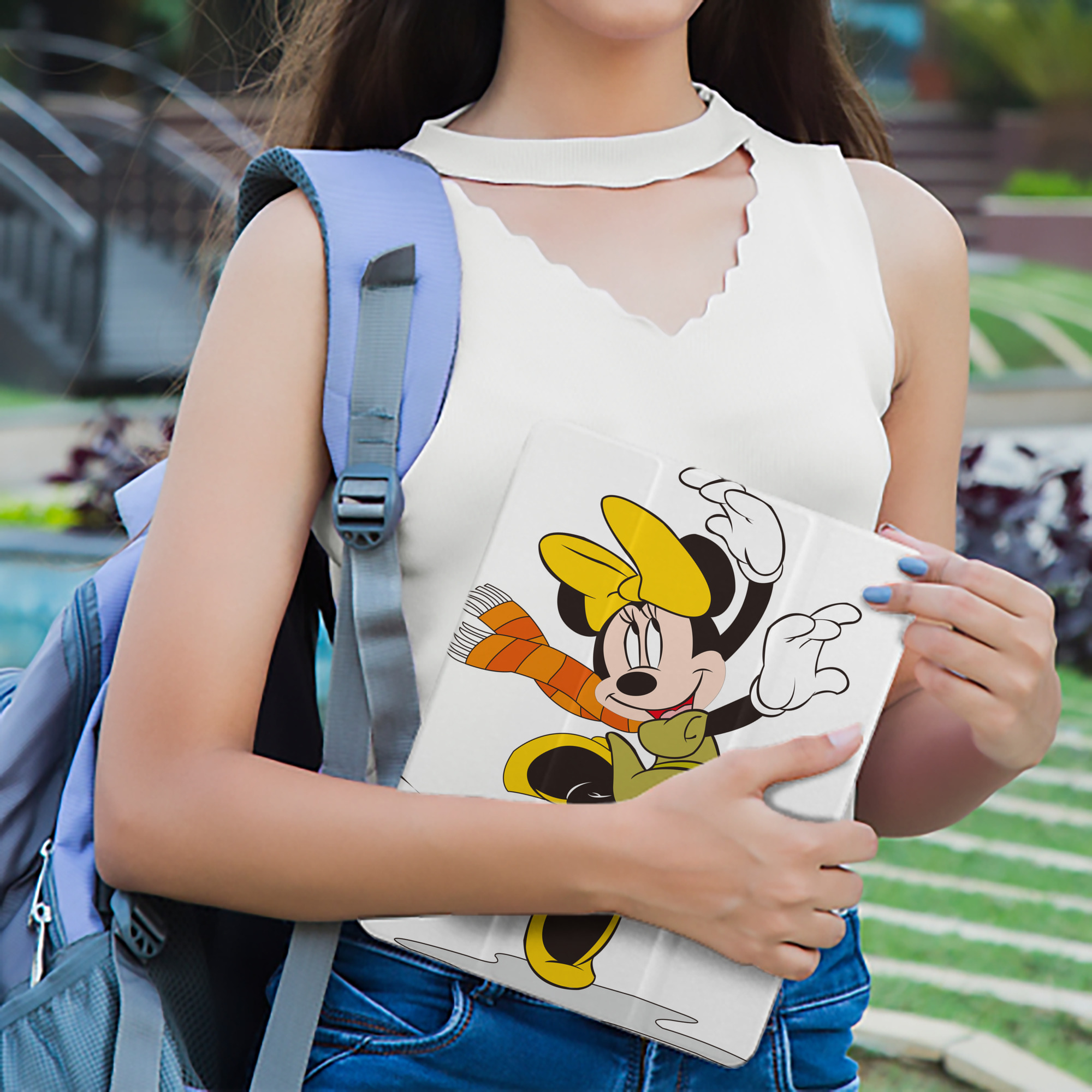 ミッキーマウス Mickey Mouse IPad ケース ペン収納付き 三つ折りスタンド PUレザー×シリコン 対応機種9.5/10.5/10.9インチ