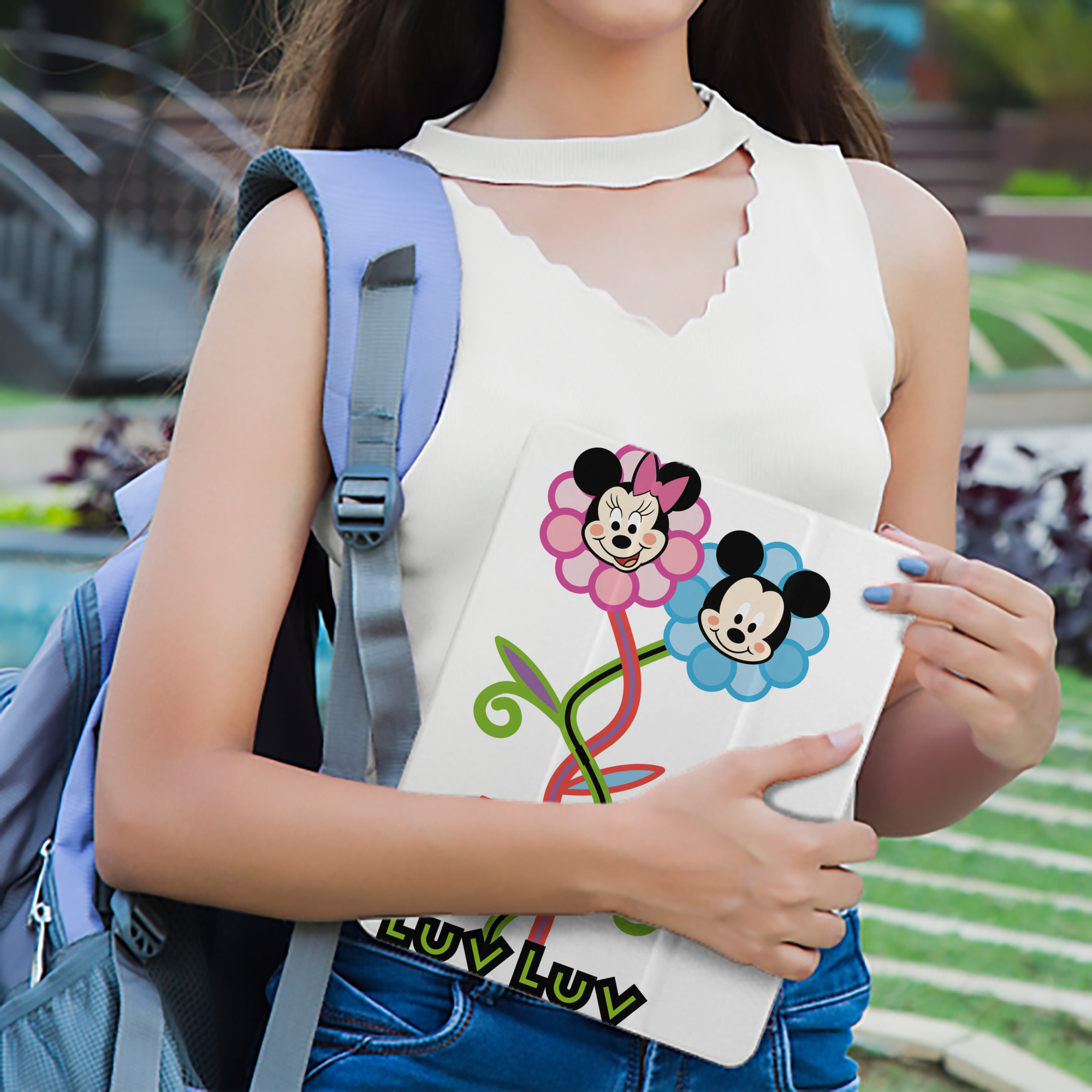 ミッキーマウス Mickey Mouse IPad ケース ペン収納付き 三つ折りスタンド PUレザー×シリコン 対応機種9.5/10.5/10.9インチ
