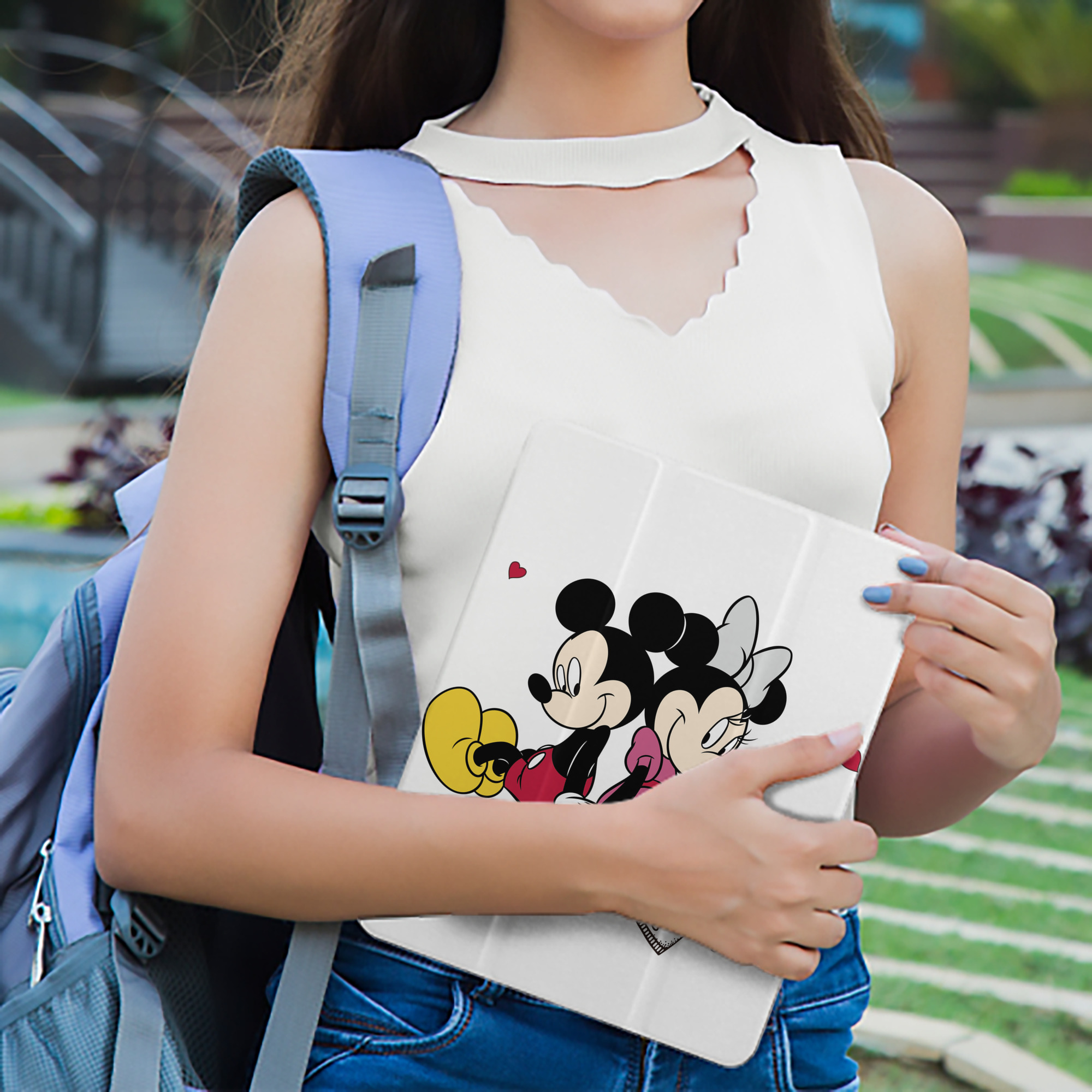 ミッキーマウス Mickey Mouse IPad ケース ペン収納付き 三つ折りスタンド PUレザー×シリコン 対応機種9.5/10.5/10.9インチ