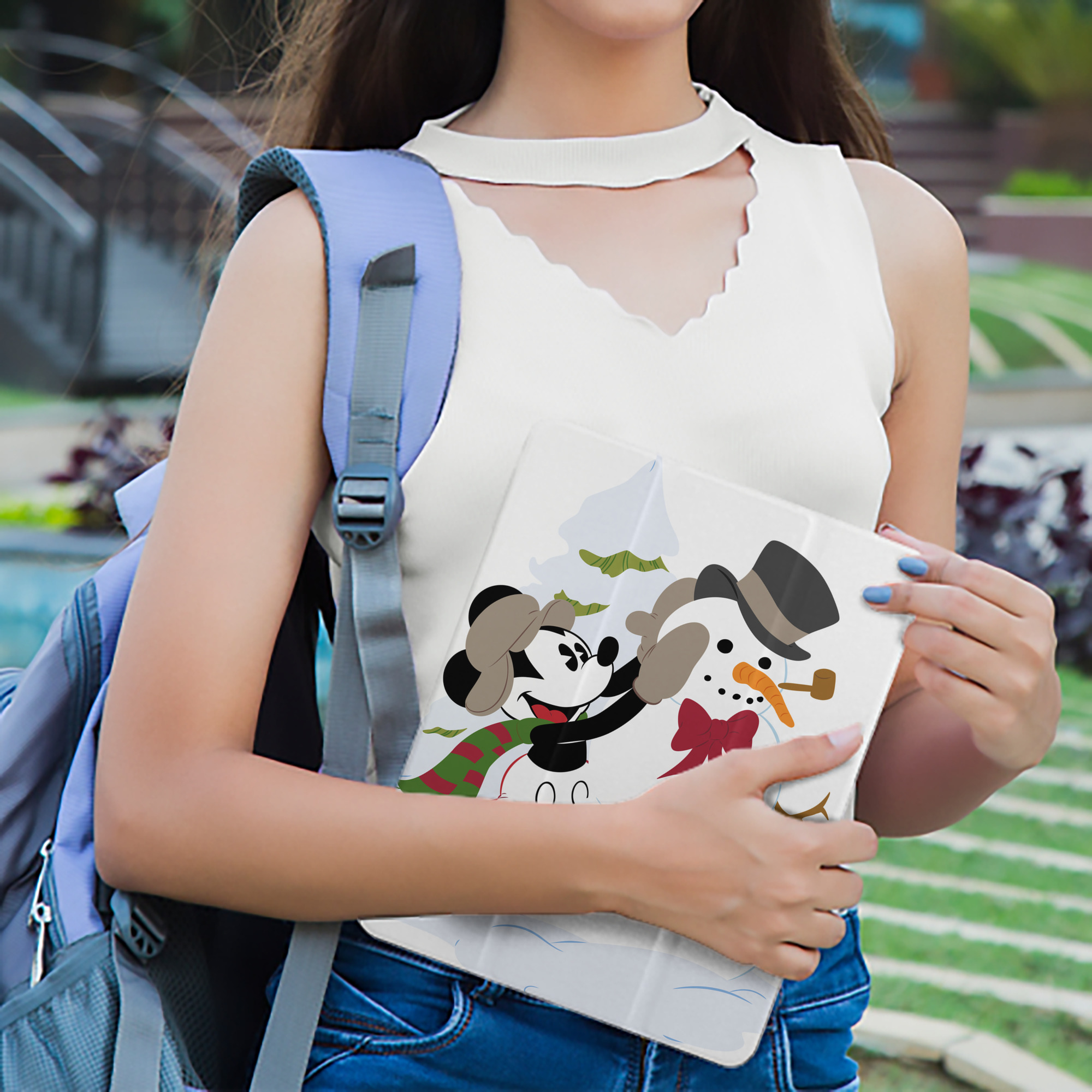 ミッキーマウス Mickey Mouse IPad ケース ペン収納付き 三つ折りスタンド PUレザー×シリコン 対応機種9.5/10.5/10.9インチ
