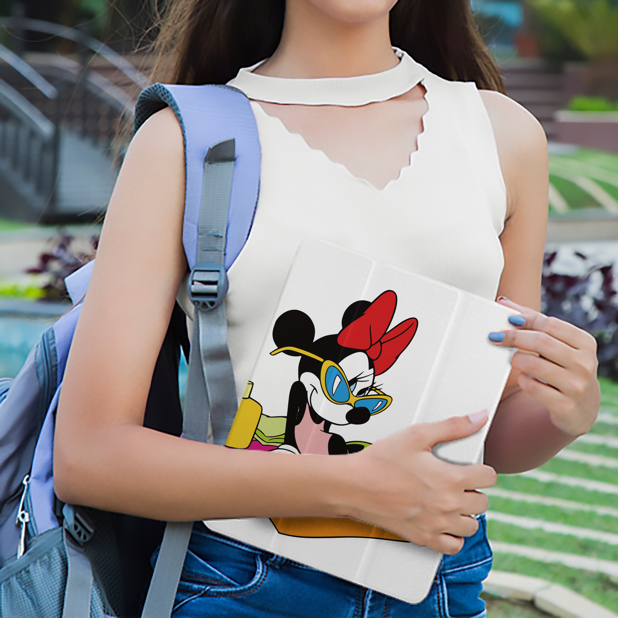 ミッキーマウス Mickey Mouse IPad ケース ペン収納付き 三つ折りスタンド PUレザー×シリコン 対応機種9.5/10.5/10.9インチ