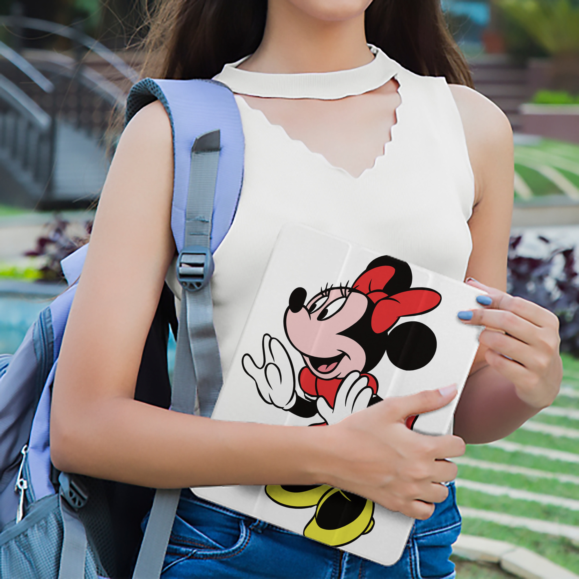 ミッキーマウス Mickey Mouse IPad ケース ペン収納付き 三つ折りスタンド PUレザー×シリコン 対応機種9.5/10.5/10.9インチ