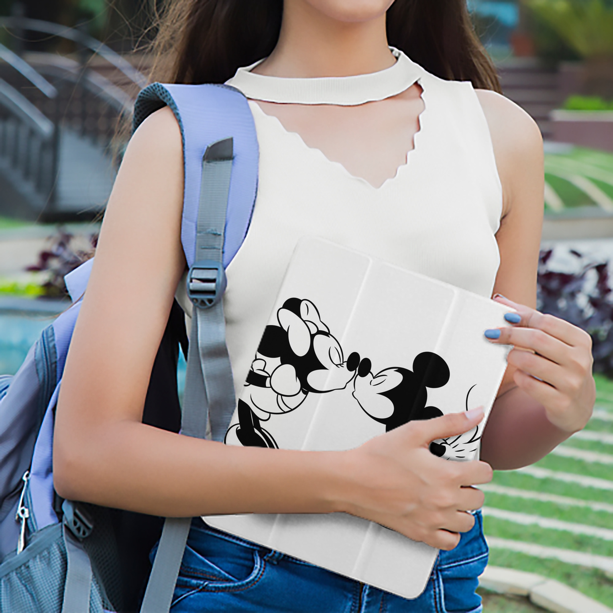 ミッキーマウス Mickey Mouse IPad ケース ペン収納付き 三つ折りスタンド PUレザー×シリコン 対応機種9.5/10.5/10.9インチ