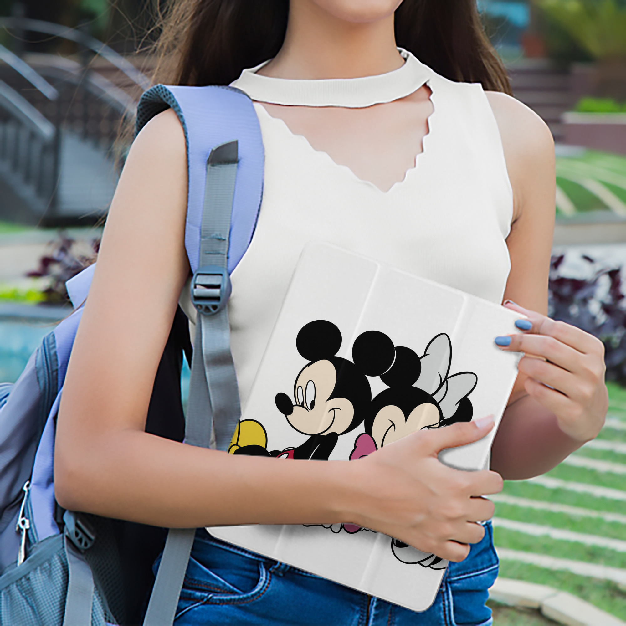 ミッキーマウス Mickey Mouse IPad ケース ペン収納付き 三つ折りスタンド PUレザー×シリコン 対応機種9.5/10.5/10.9インチ