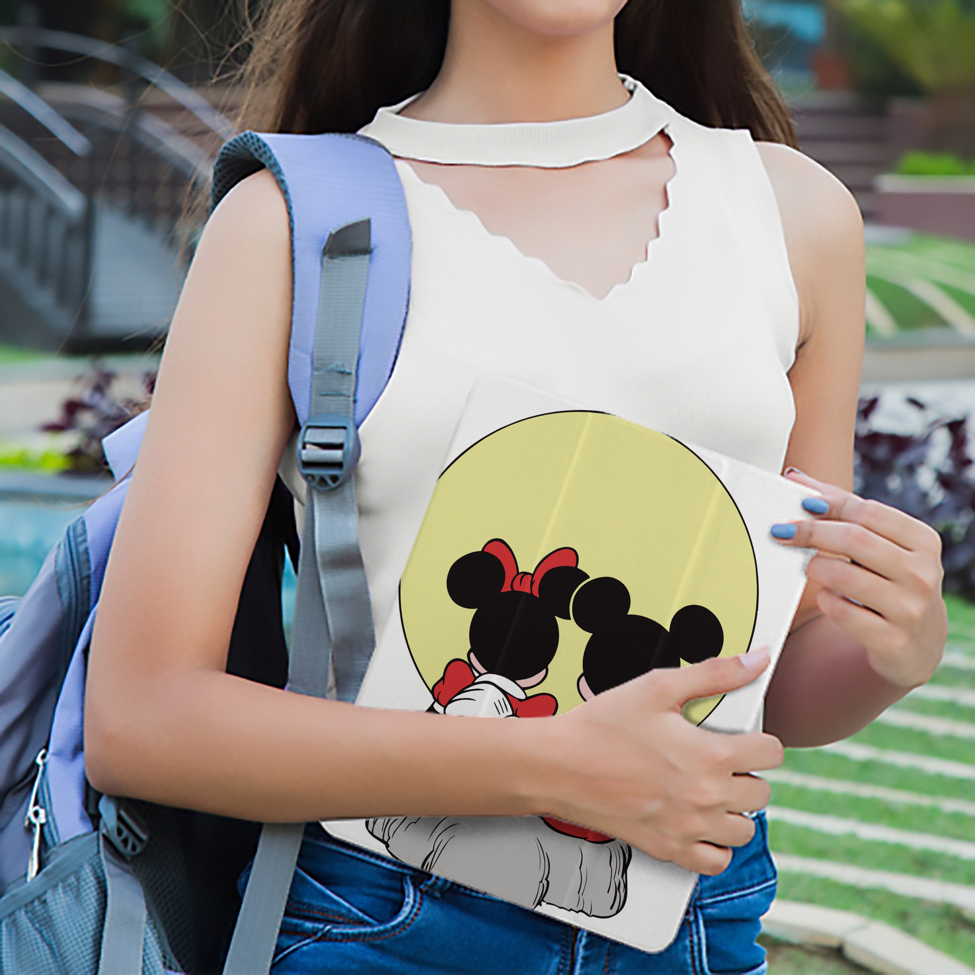 ミッキーマウス Mickey Mouse IPad ケース ペン収納付き 三つ折りスタンド PUレザー×シリコン 対応機種9.5/10.5/10.9インチ