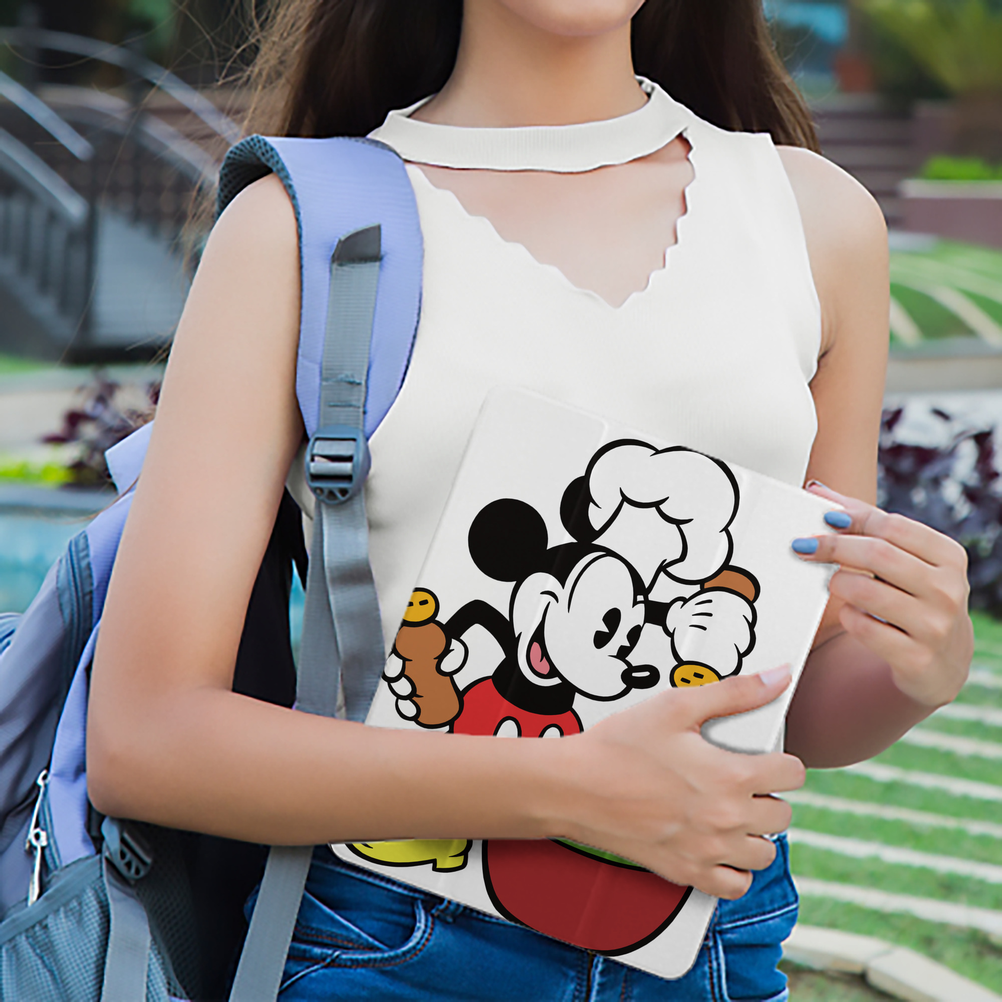 ミッキーマウス Mickey Mouse IPad ケース ペン収納付き 三つ折りスタンド PUレザー×シリコン 対応機種9.5/10.5/10.9インチ