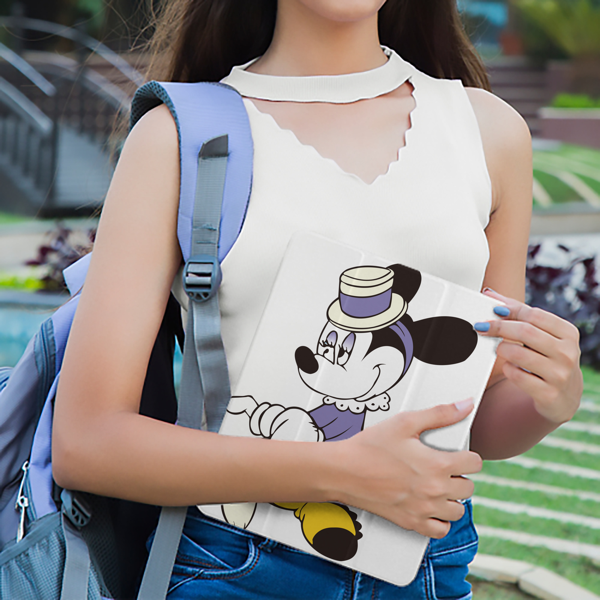 ミッキーマウス Mickey Mouse IPad ケース ペン収納付き 三つ折りスタンド PUレザー×シリコン 対応機種9.5/10.5/10.9インチ