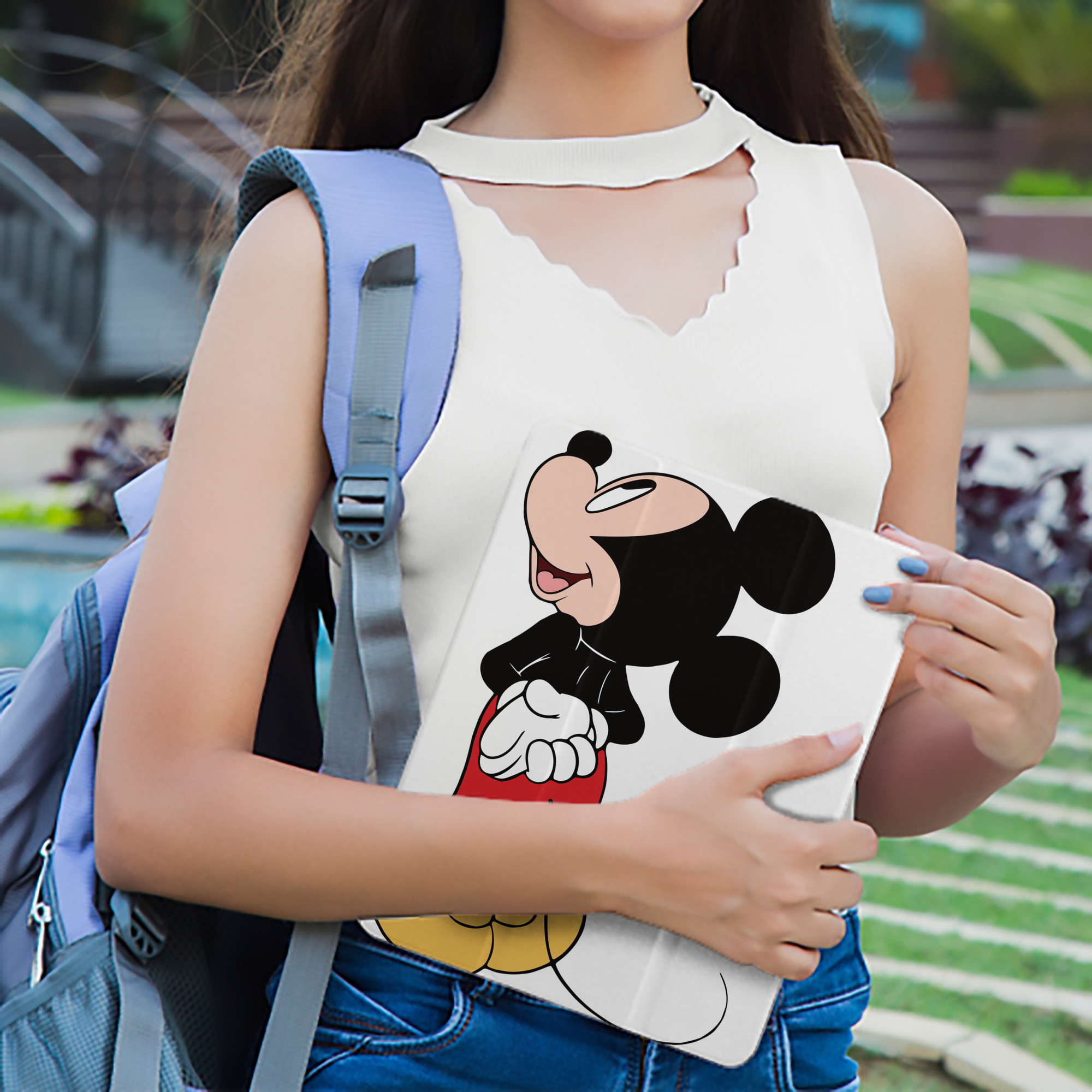 ミッキーマウス Mickey Mouse IPad ケース ペン収納付き 三つ折りスタンド PUレザー×シリコン 対応機種9.5/10.5/10.9インチ