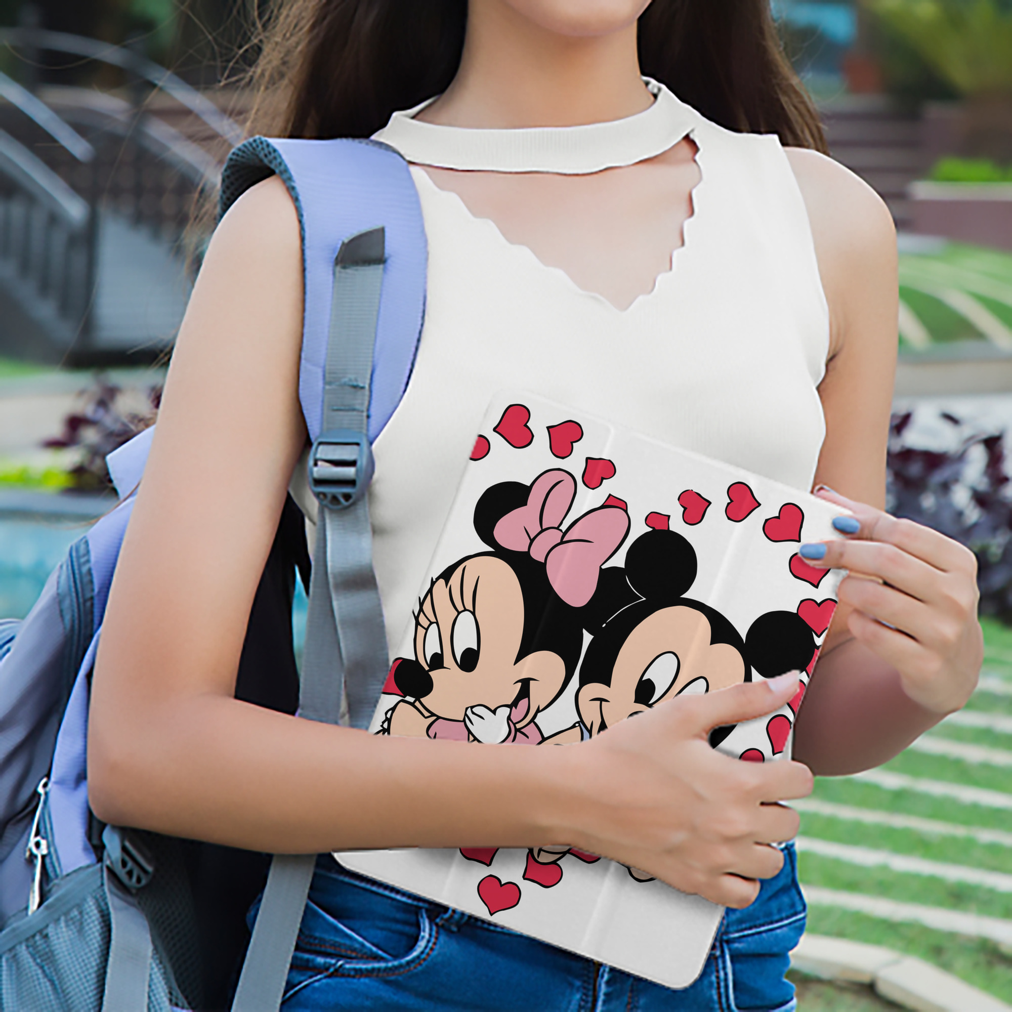 ミッキーマウス Mickey Mouse IPad ケース ペン収納付き 三つ折りスタンド PUレザー×シリコン 対応機種9.5/10.5/10.9インチ