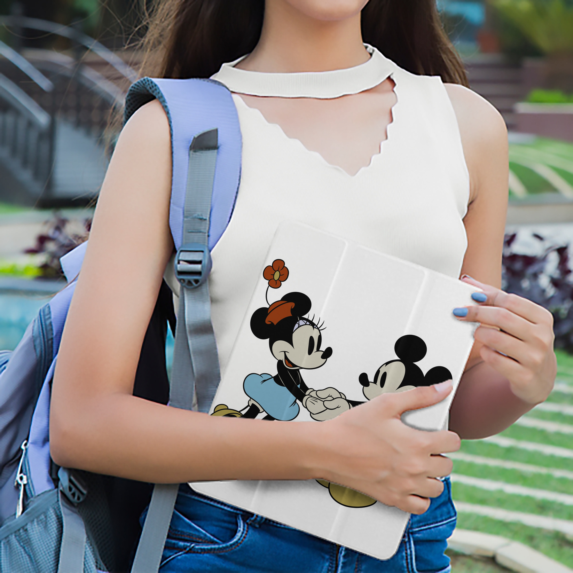 ミッキーマウス Mickey Mouse IPad ケース ペン収納付き 三つ折りスタンド PUレザー×シリコン 対応機種9.5/10.5/10.9インチ