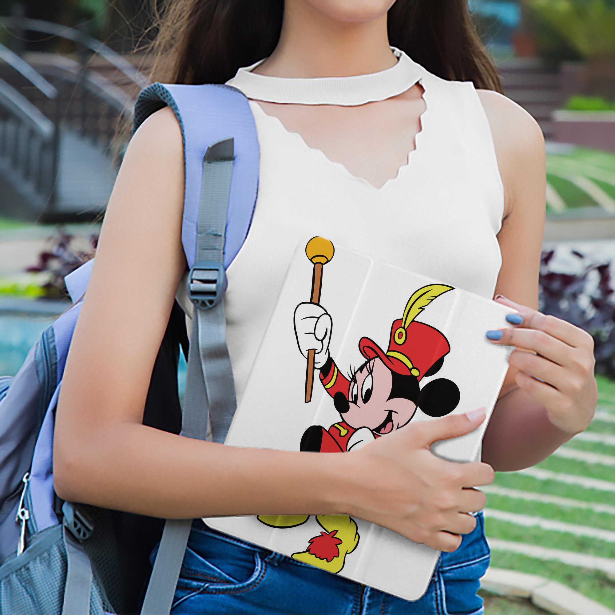 ミッキーマウス Mickey Mouse IPad ケース ペン収納付き 三つ折りスタンド PUレザー×シリコン 対応機種9.5/10.5/10.9インチ