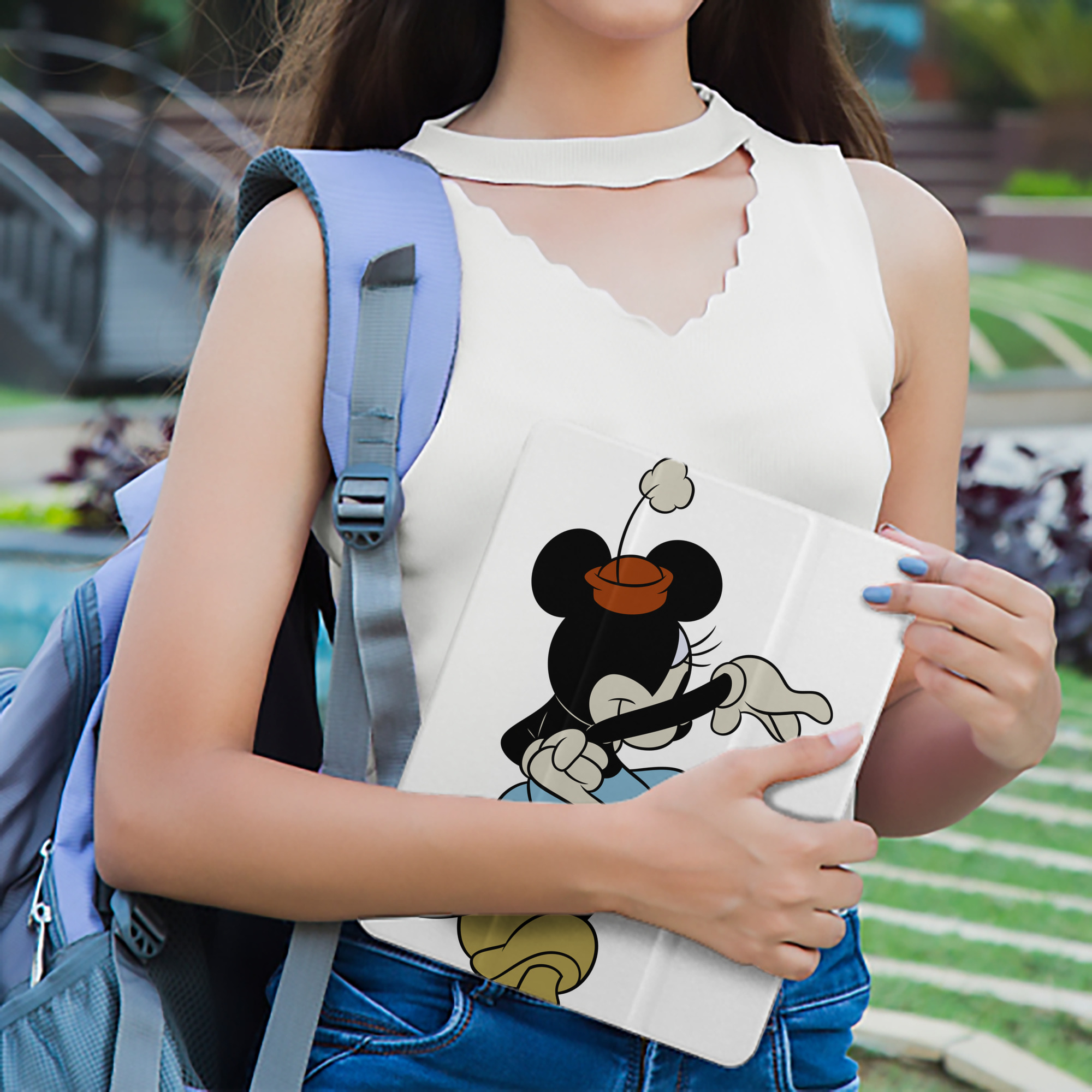 ミッキーマウス Mickey Mouse IPad ケース ペン収納付き 三つ折りスタンド PUレザー×シリコン 対応機種9.5/10.5/10.9インチ