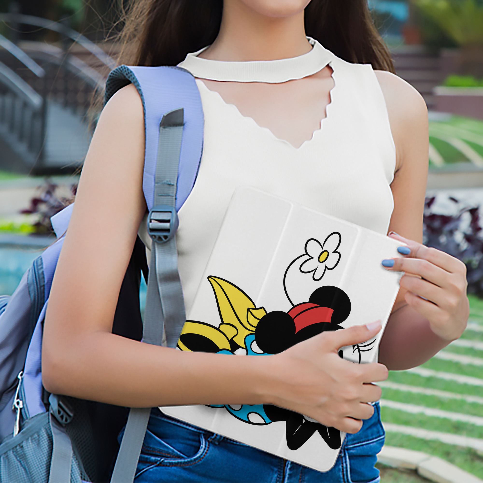 ミッキーマウス Mickey Mouse IPad ケース ペン収納付き 三つ折りスタンド PUレザー×シリコン 対応機種9.5/10.5/10.9インチ