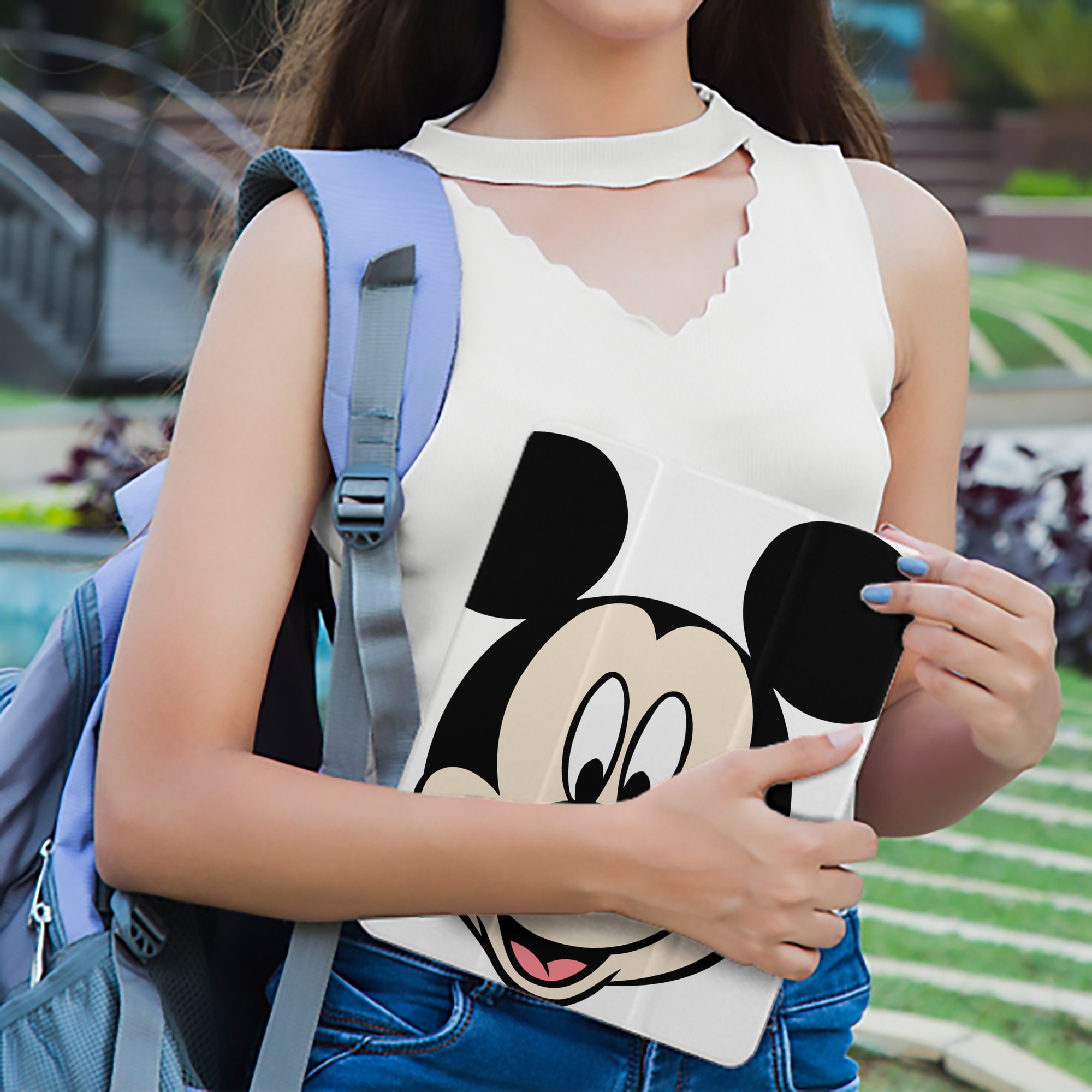 ミッキーマウス Mickey Mouse IPad ケース ペン収納付き 三つ折りスタンド PUレザー×シリコン 対応機種9.5/10.5/10.9インチ