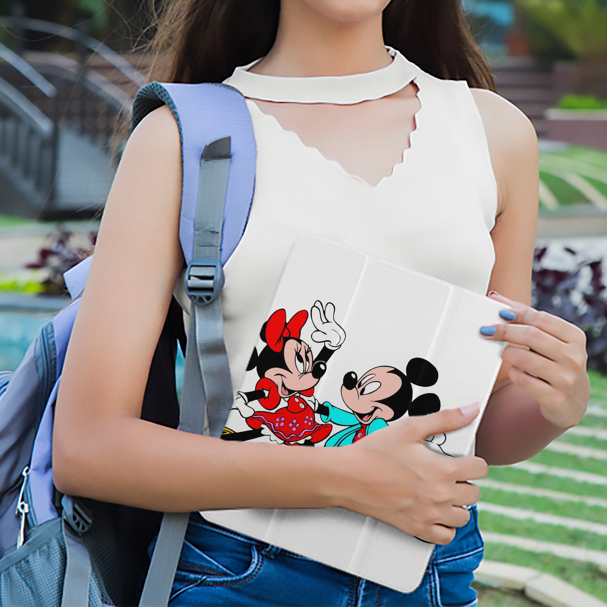 ミッキーマウス Mickey Mouse IPad ケース ペン収納付き 三つ折りスタンド PUレザー×シリコン 対応機種9.5/10.5/10.9インチ