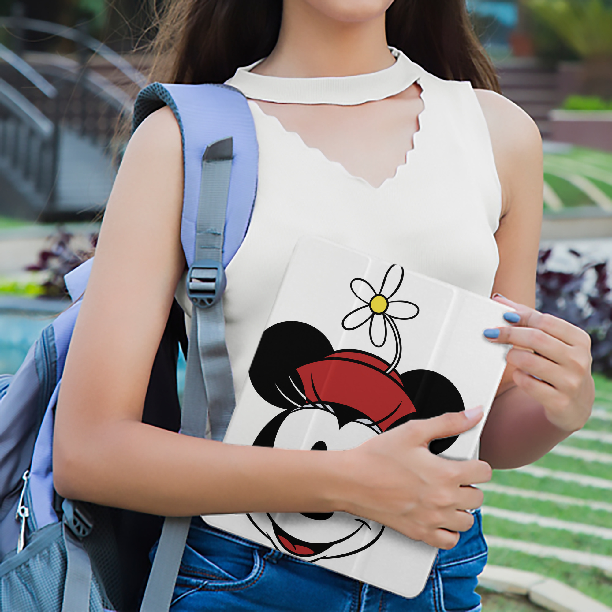ミッキーマウス Mickey Mouse IPad ケース ペン収納付き 三つ折りスタンド PUレザー×シリコン 対応機種9.5/10.5/10.9インチ