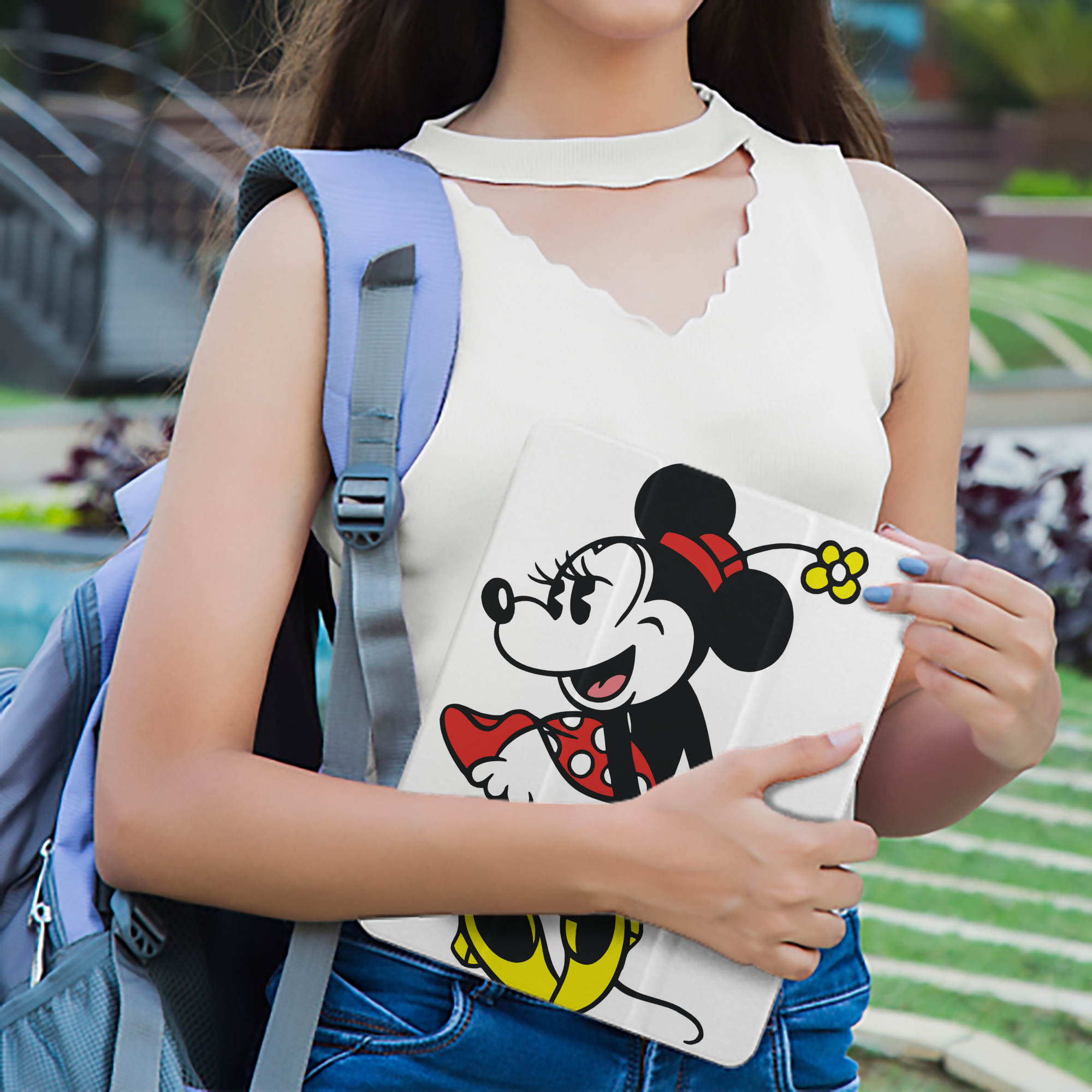 ミッキーマウス Mickey Mouse IPad ケース ペン収納付き 三つ折りスタンド PUレザー×シリコン 対応機種9.5/10.5/10.9インチ