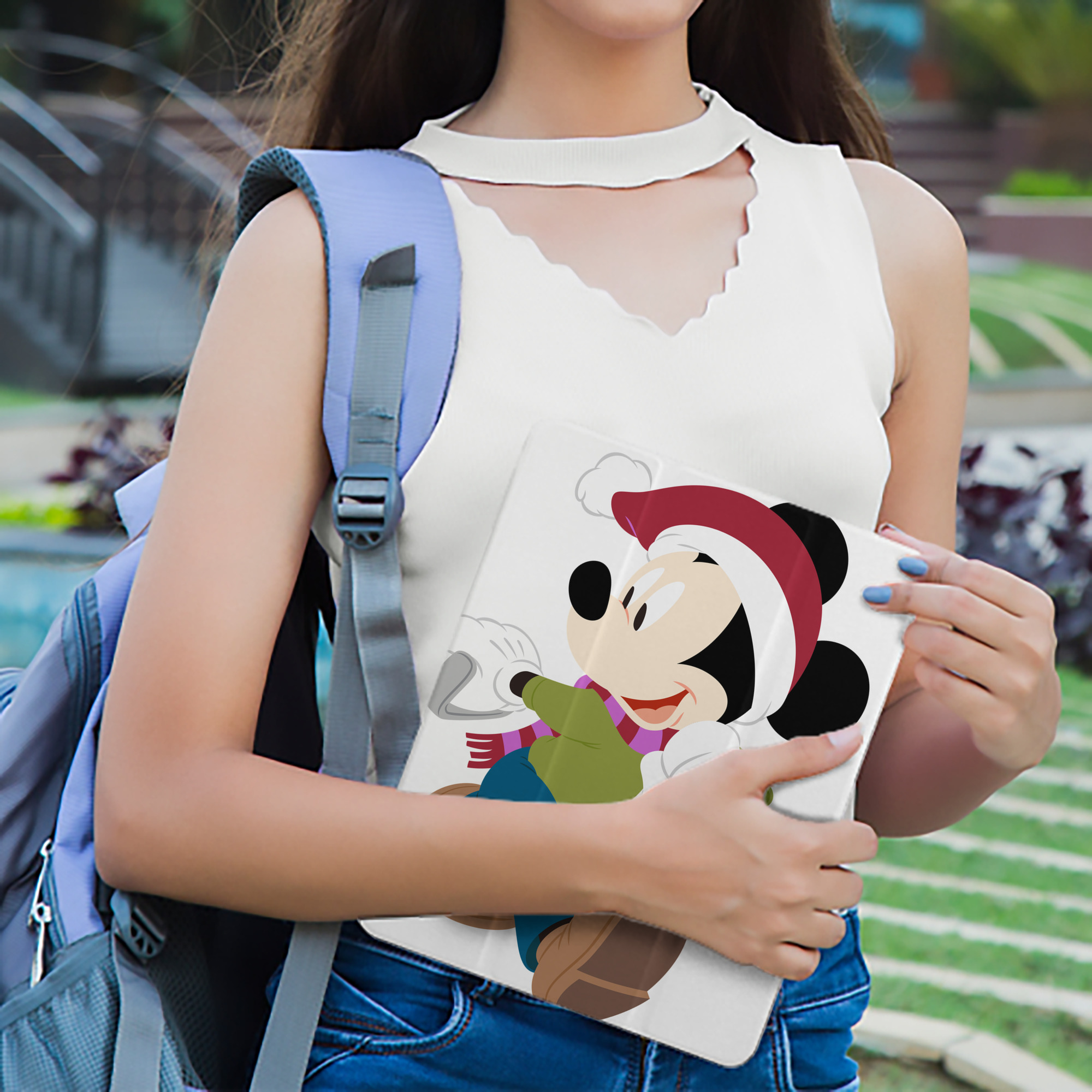 ミッキーマウス Mickey Mouse IPad ケース ペン収納付き 三つ折りスタンド PUレザー×シリコン 対応機種9.5/10.5/10.9インチ