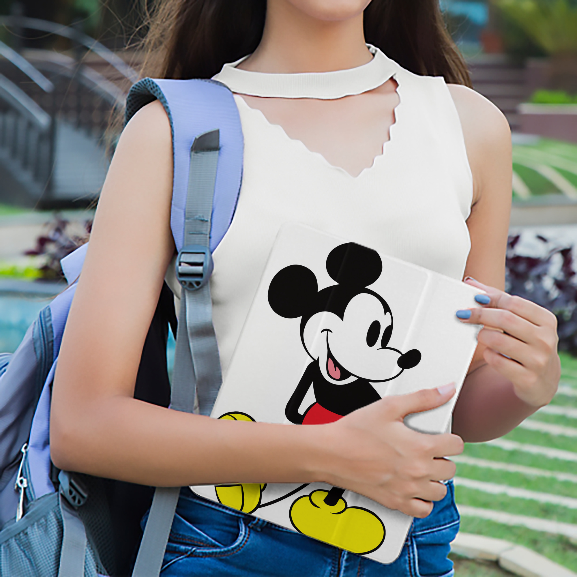 ミッキーマウス Mickey Mouse IPad ケース ペン収納付き 三つ折りスタンド PUレザー×シリコン 対応機種9.5/10.5/10.9インチ
