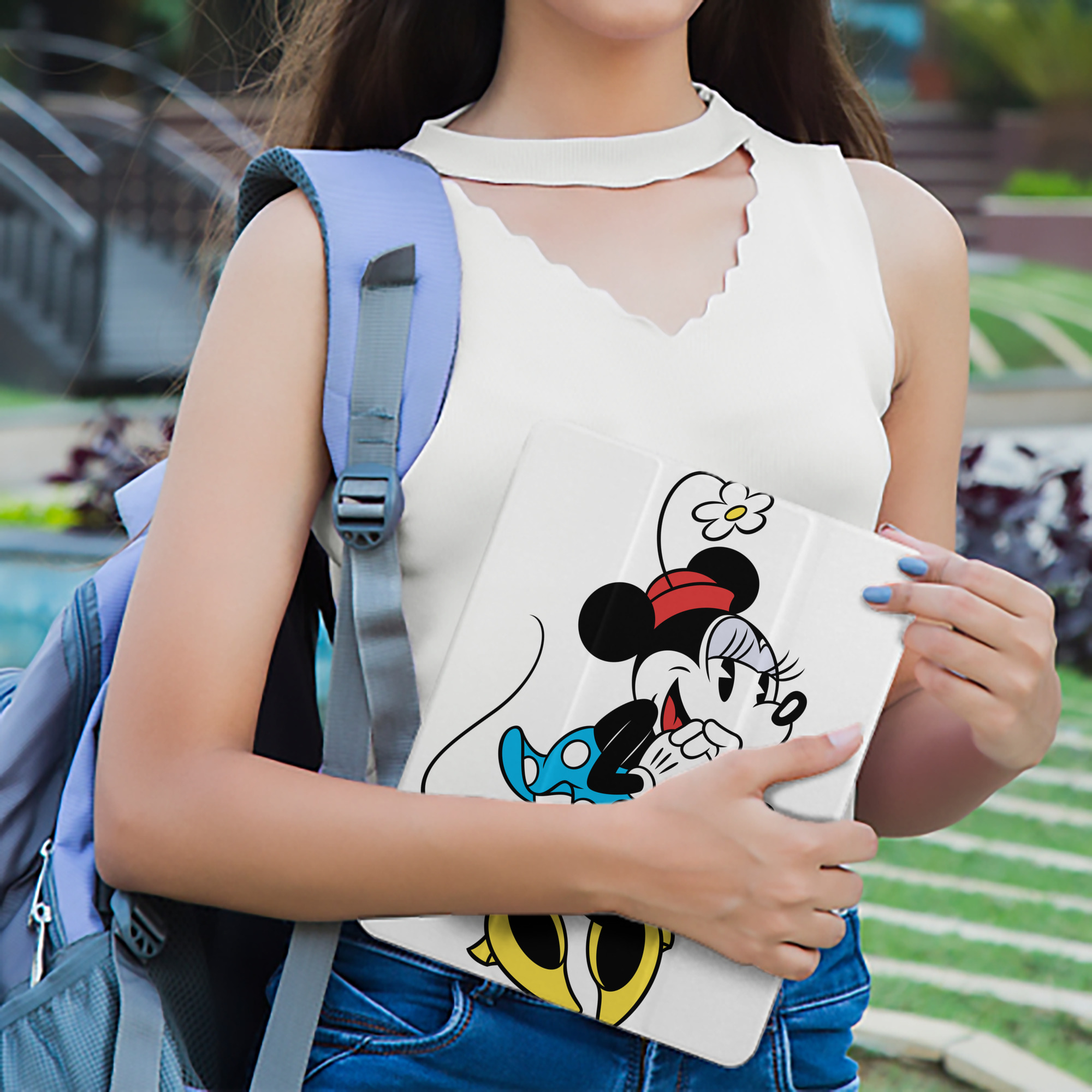 ミッキーマウス Mickey Mouse IPad ケース ペン収納付き 三つ折りスタンド PUレザー×シリコン 対応機種9.5/10.5/10.9インチ