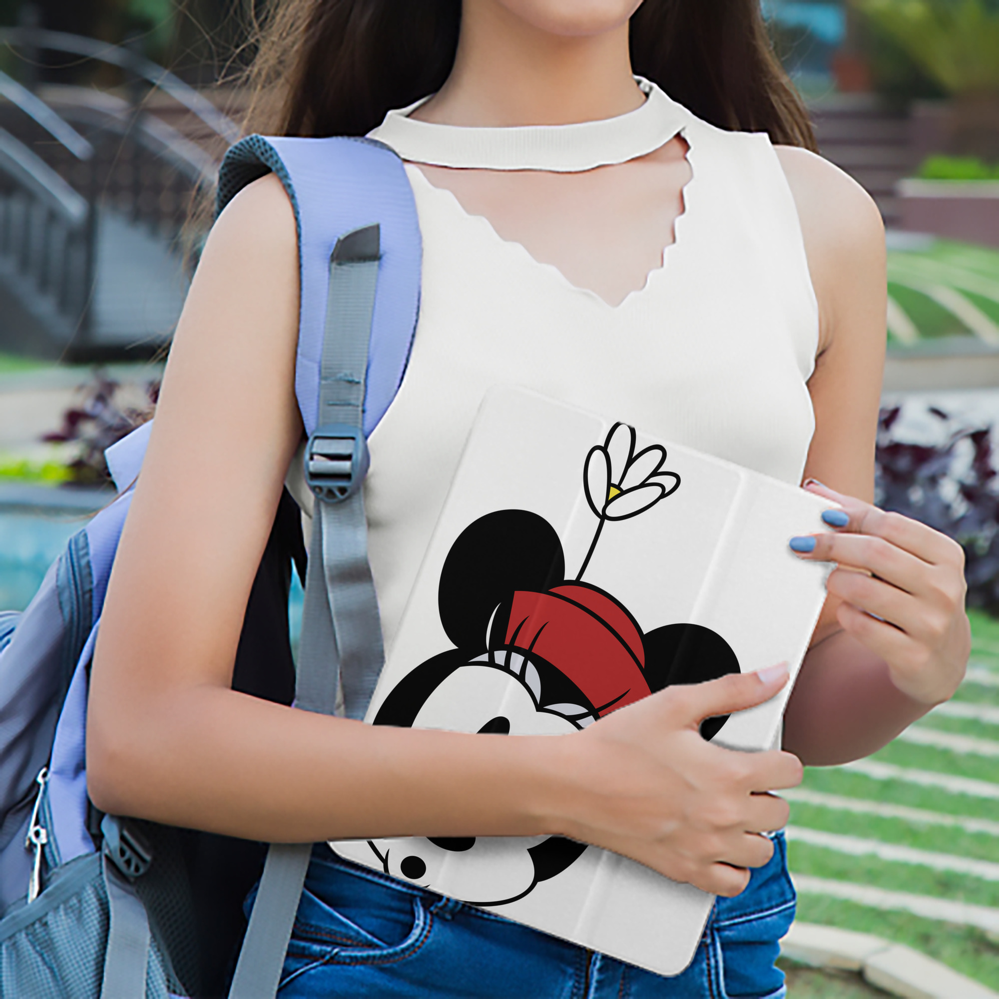 ミッキーマウス Mickey Mouse IPad ケース ペン収納付き 三つ折りスタンド PUレザー×シリコン 対応機種9.5/10.5/10.9インチ