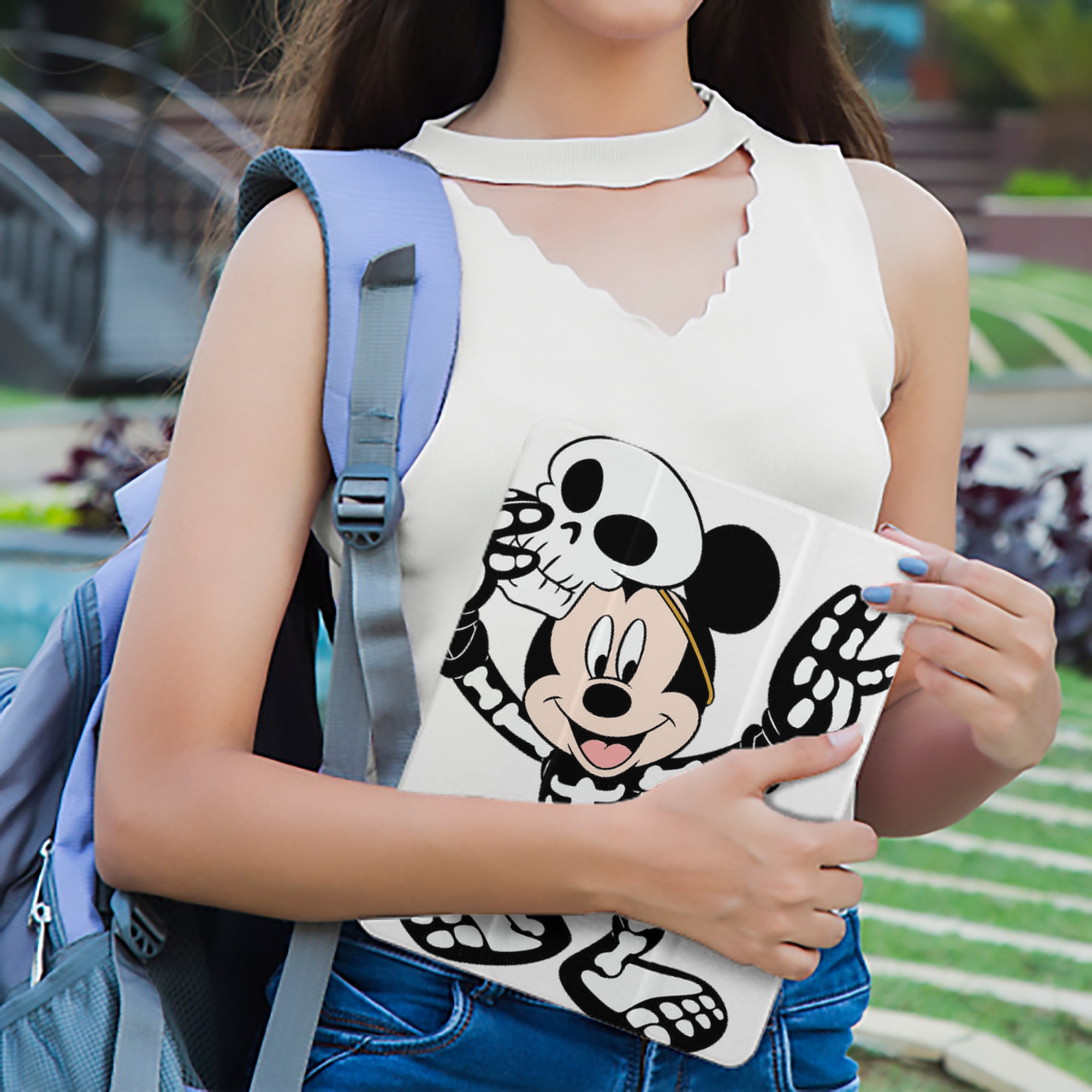 ミッキーマウス Mickey Mouse IPad ケース ペン収納付き 三つ折りスタンド PUレザー×シリコン 対応機種9.5/10.5/10.9インチ
