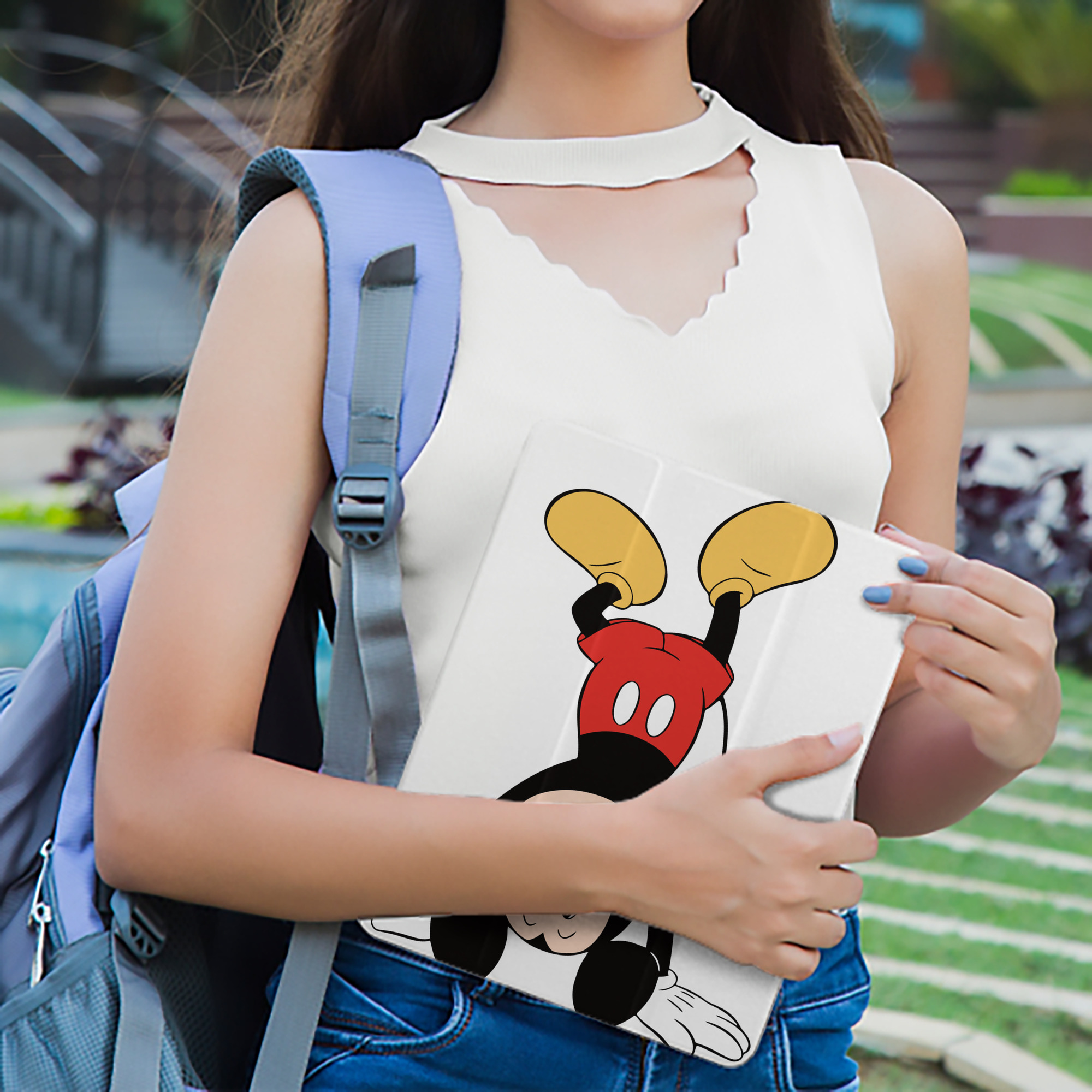 ミッキーマウス Mickey Mouse IPad ケース ペン収納付き 三つ折りスタンド PUレザー×シリコン 対応機種9.5/10.5/10.9インチ