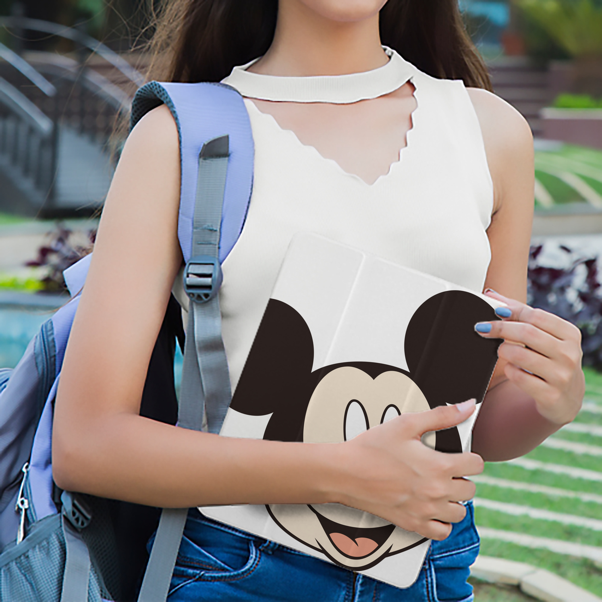 ミッキーマウス Mickey Mouse IPad ケース ペン収納付き 三つ折りスタンド PUレザー×シリコン 対応機種9.5/10.5/10.9インチ