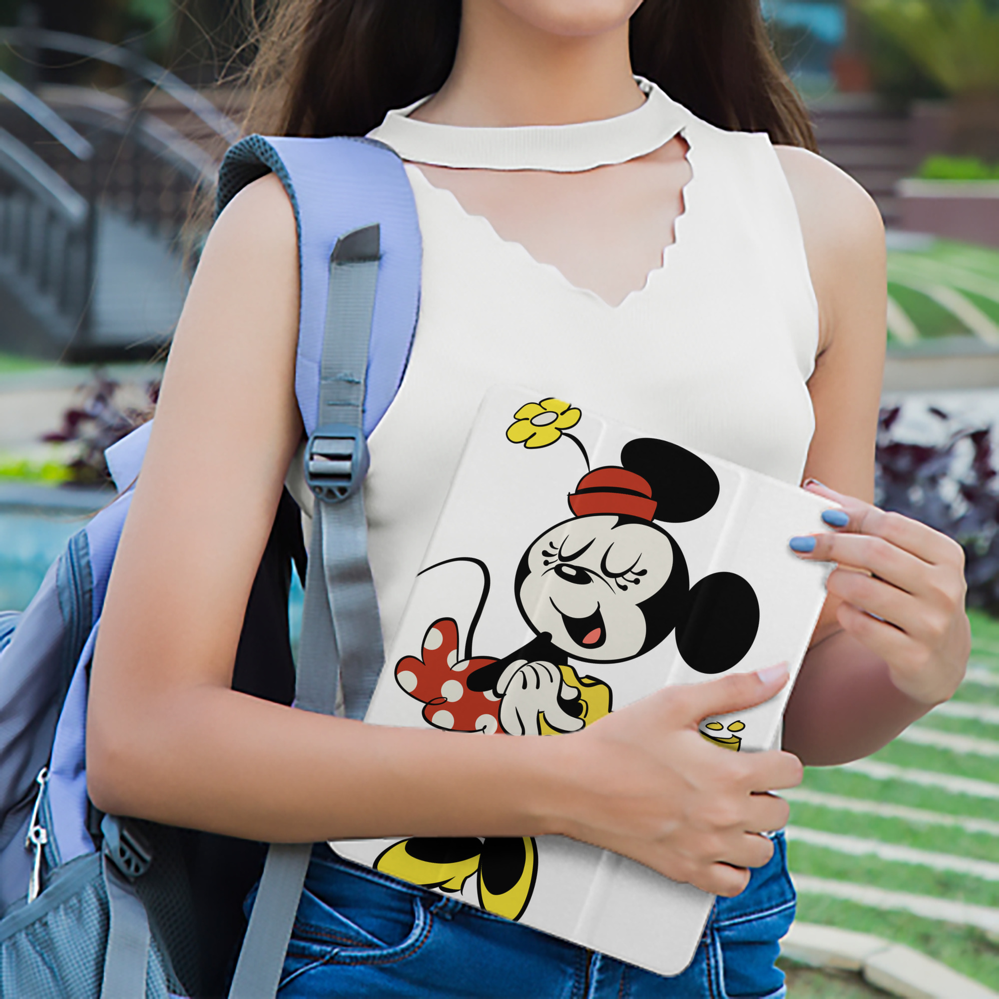 ミッキーマウス Mickey Mouse IPad ケース ペン収納付き 三つ折りスタンド PUレザー×シリコン 対応機種9.5/10.5/10.9インチ
