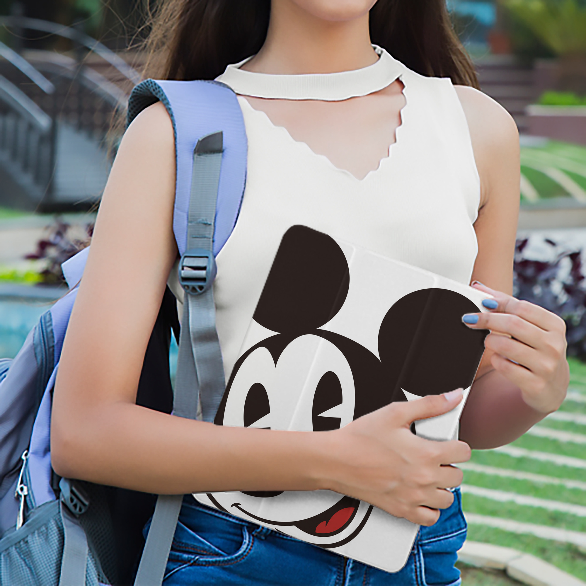 ミッキーマウス Mickey Mouse IPad ケース ペン収納付き 三つ折りスタンド PUレザー×シリコン 対応機種9.5/10.5/10.9インチ