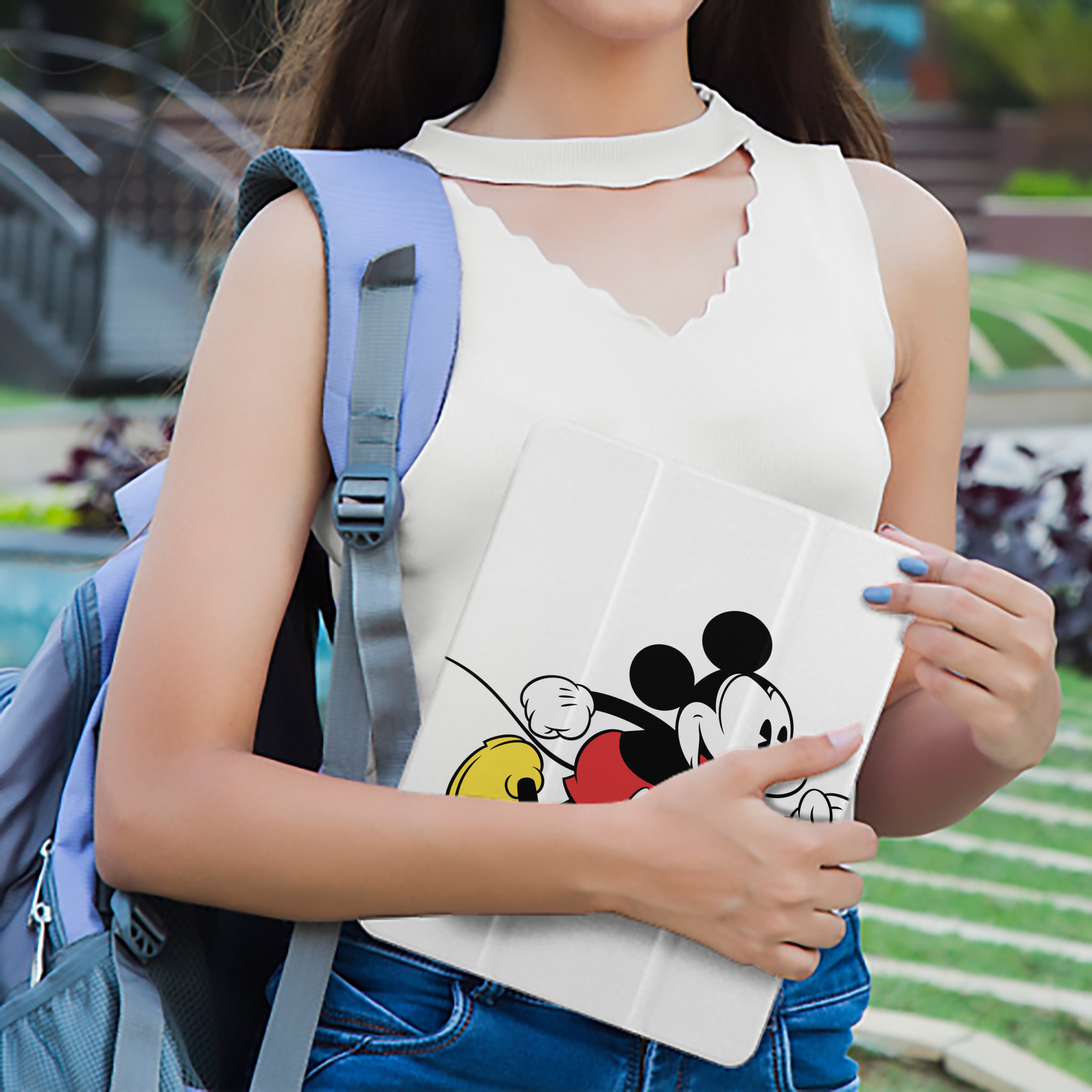 ミッキーマウス Mickey Mouse IPad ケース ペン収納付き 三つ折りスタンド PUレザー×シリコン 対応機種9.5/10.5/10.9インチ