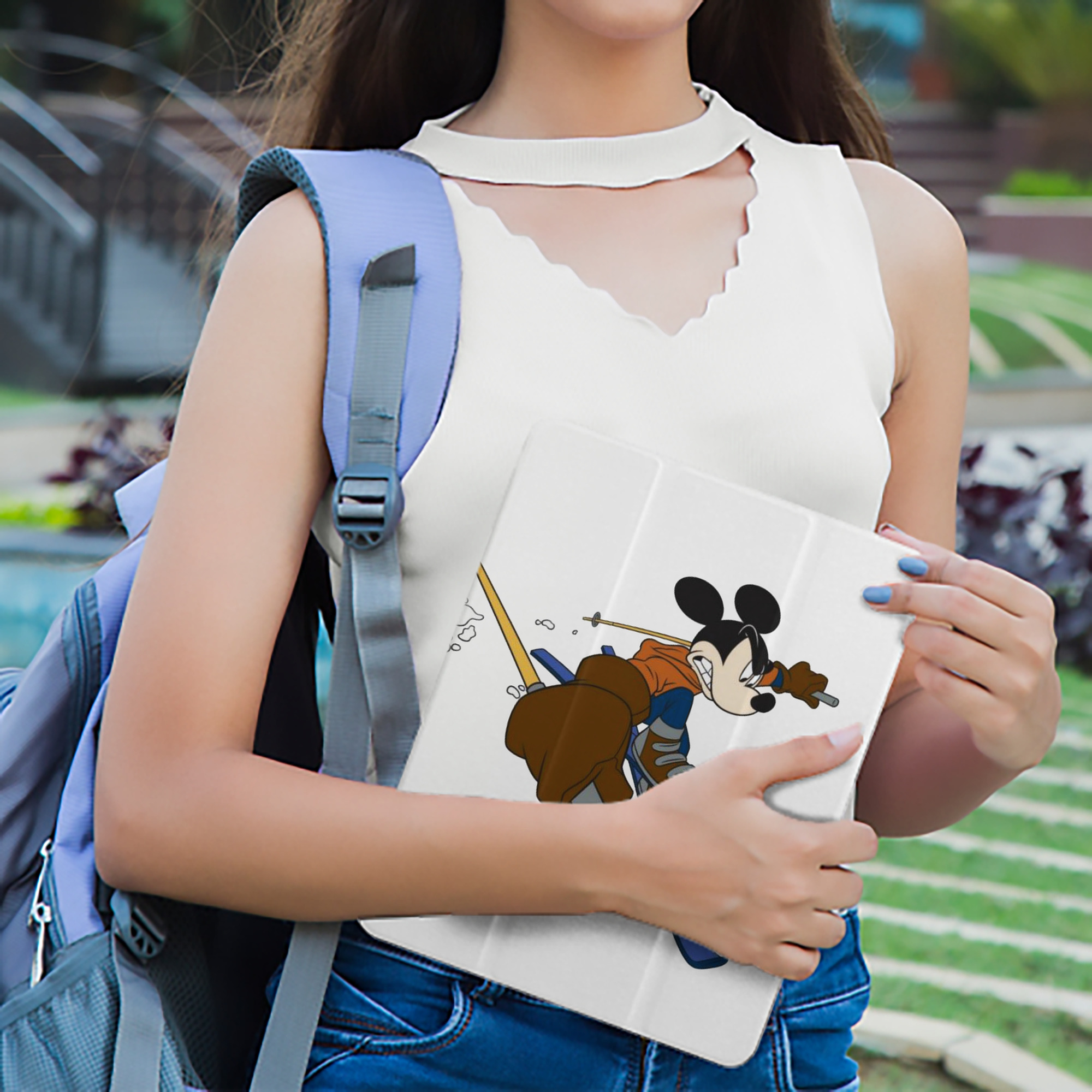 ミッキーマウス Mickey Mouse IPad ケース ペン収納付き 三つ折りスタンド PUレザー×シリコン 対応機種9.5/10.5/10.9インチ