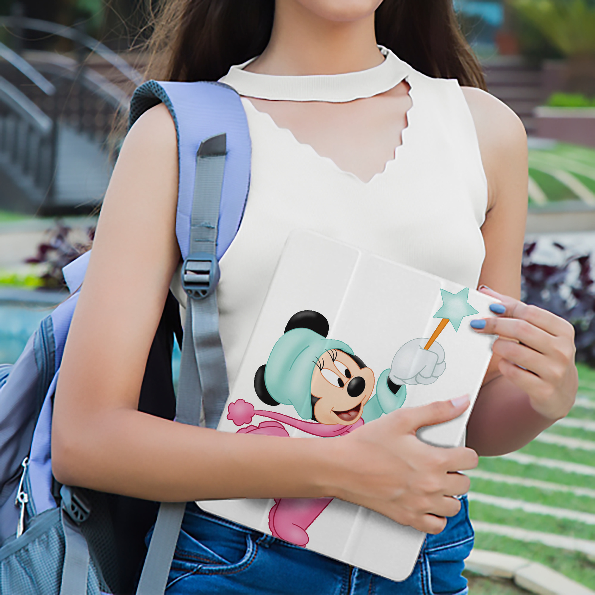 ミッキーマウス Mickey Mouse IPad ケース ペン収納付き 三つ折りスタンド PUレザー×シリコン 対応機種9.5/10.5/10.9インチ