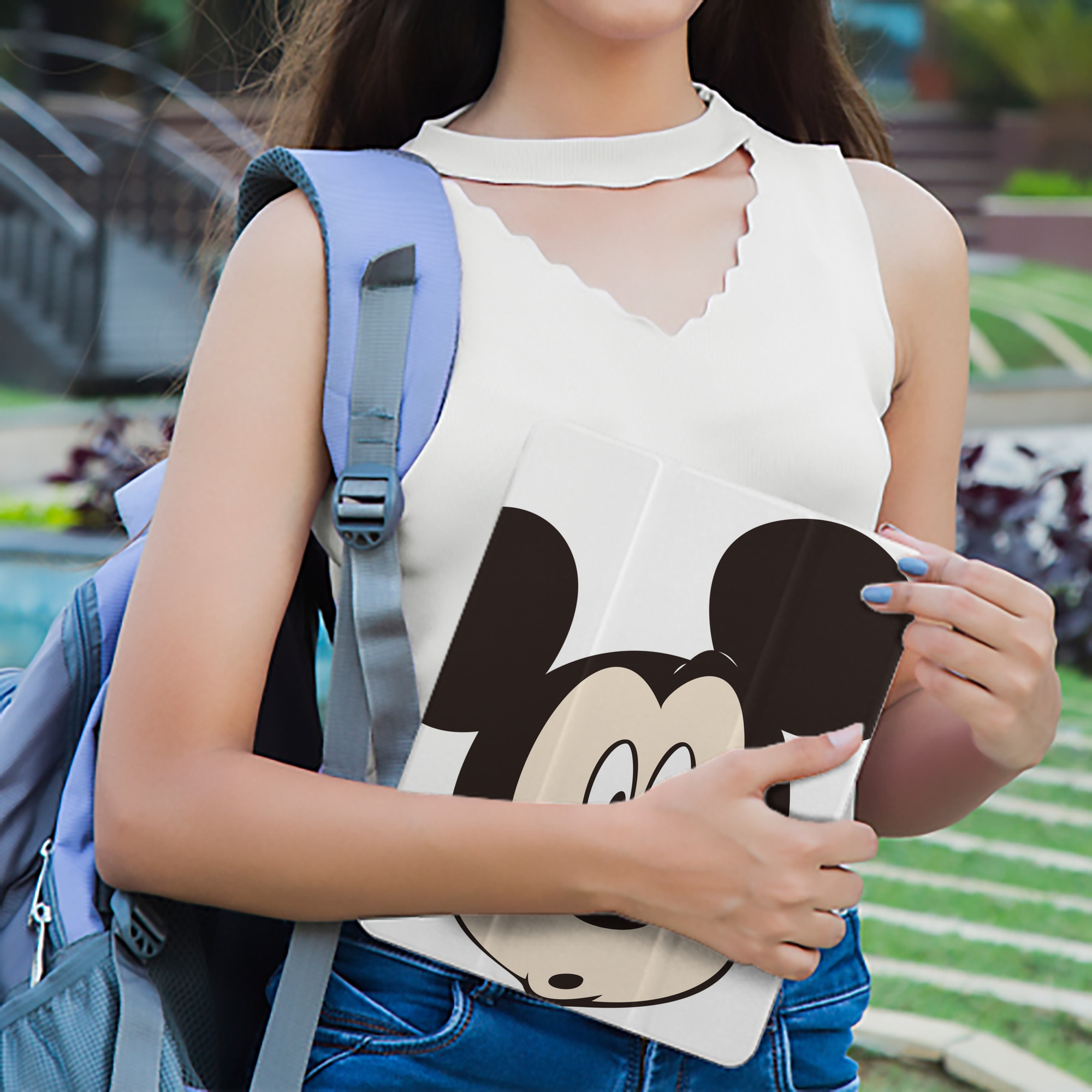 ミッキーマウス Mickey Mouse IPad ケース ペン収納付き 三つ折りスタンド PUレザー×シリコン 対応機種9.5/10.5/10.9インチ