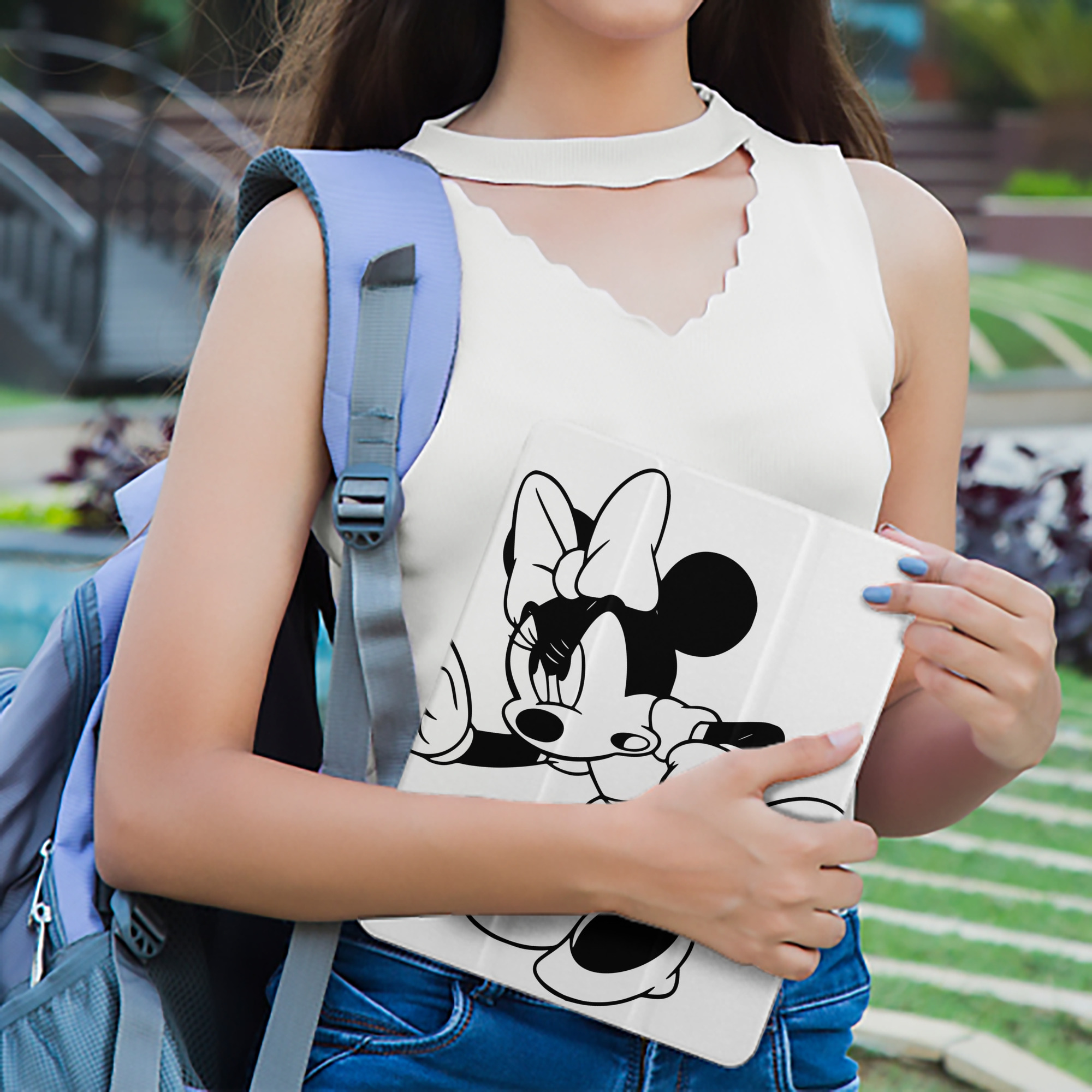 ミッキーマウス Mickey Mouse IPad ケース ペン収納付き 三つ折りスタンド PUレザー×シリコン 対応機種9.5/10.5/10.9インチ