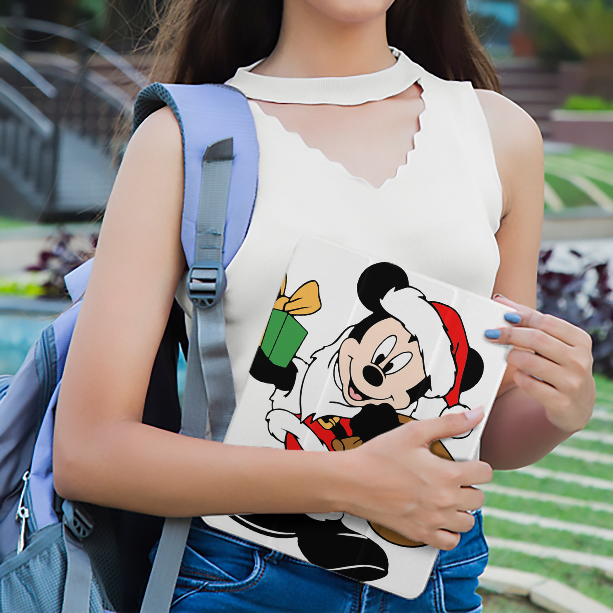 ミッキーマウス Mickey Mouse IPad ケース ペン収納付き 三つ折りスタンド PUレザー×シリコン 対応機種9.5/10.5/10.9インチ