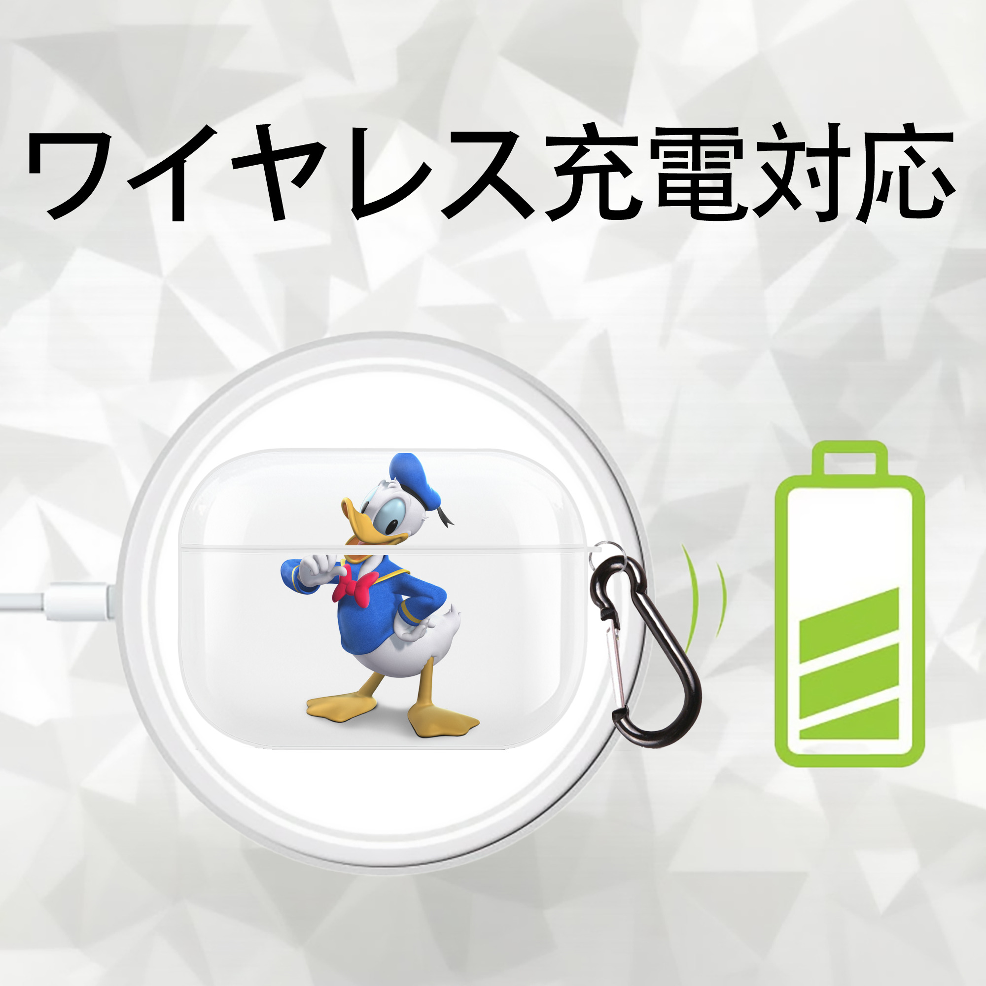 ミッキーマウス Mickey Mouse 【AirPods Pro用】ハードシェル保護ケース 耐衝撃・防指紋・カラビナ付き商品仕様