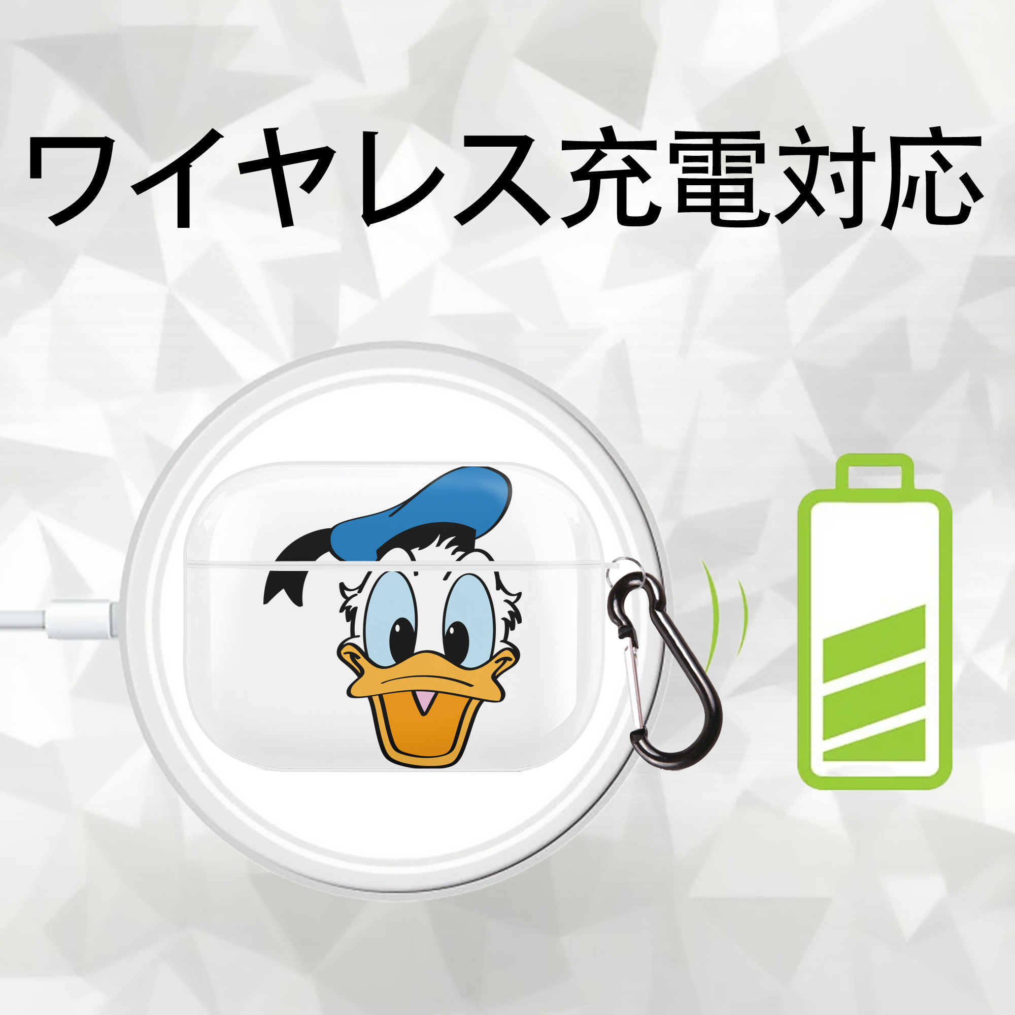 ミッキーマウス Mickey Mouse 【AirPods Pro用】ハードシェル保護ケース 耐衝撃・防指紋・カラビナ付き商品仕様