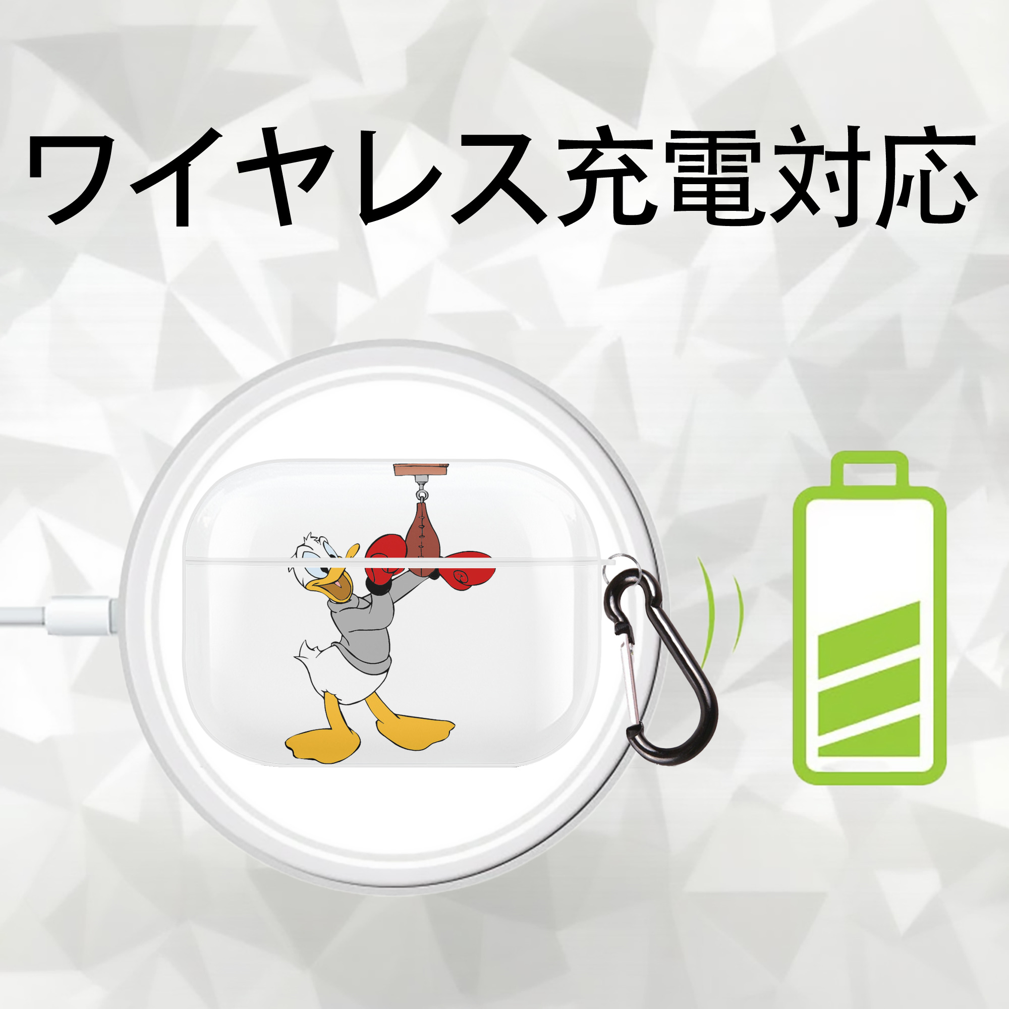 ミッキーマウス Mickey Mouse 【AirPods Pro用】ハードシェル保護ケース 耐衝撃・防指紋・カラビナ付き商品仕様