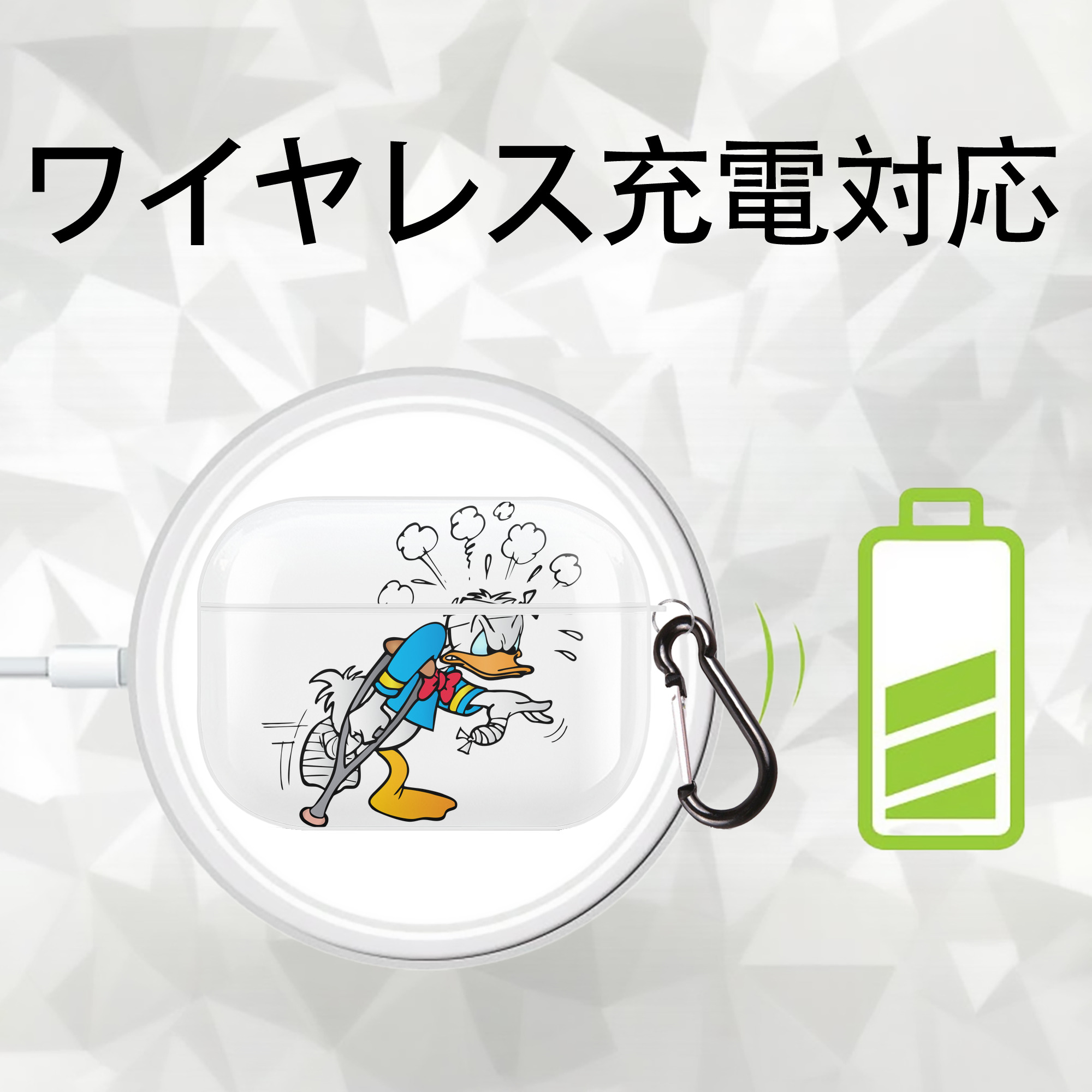 ミッキーマウス Mickey Mouse 【AirPods Pro用】ハードシェル保護ケース 耐衝撃・防指紋・カラビナ付き商品仕様